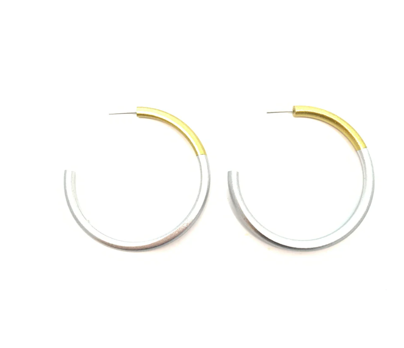 LIZ Medium Hoops in Gold/Silver