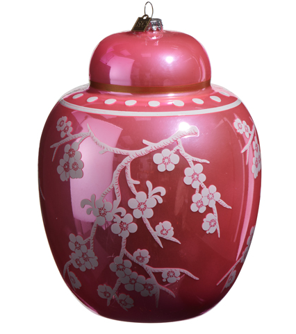 Pink Floral Ginger Jar Ornament