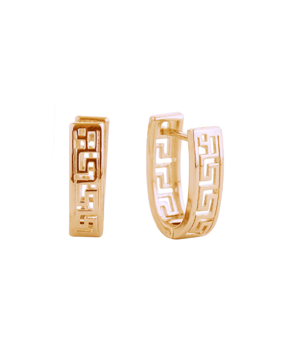 Gold Design Huggie Earrings