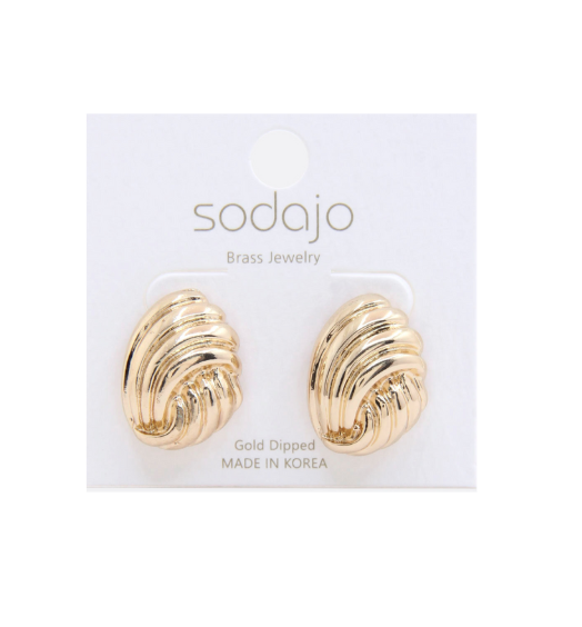 Gold Lined Metal Stud Earring