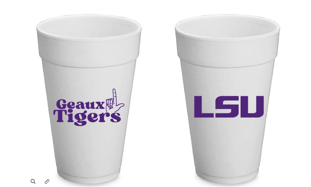 LSU Styrofoam Cups Set of 8 (20oz)