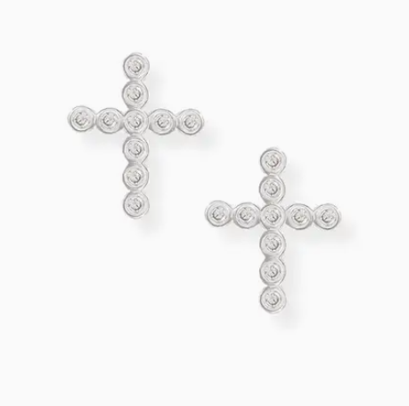 Legacy Cross Stud Earring in Silver