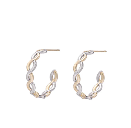 Bloom Mini Hoop Earrings in Gold/Silver