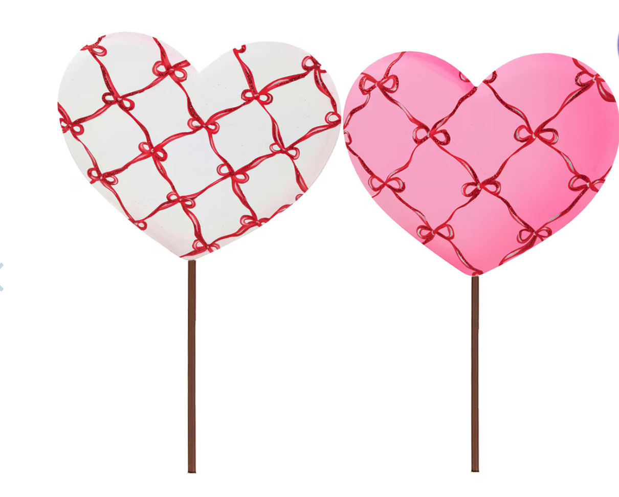 Heart With Bow Lattice in Pink