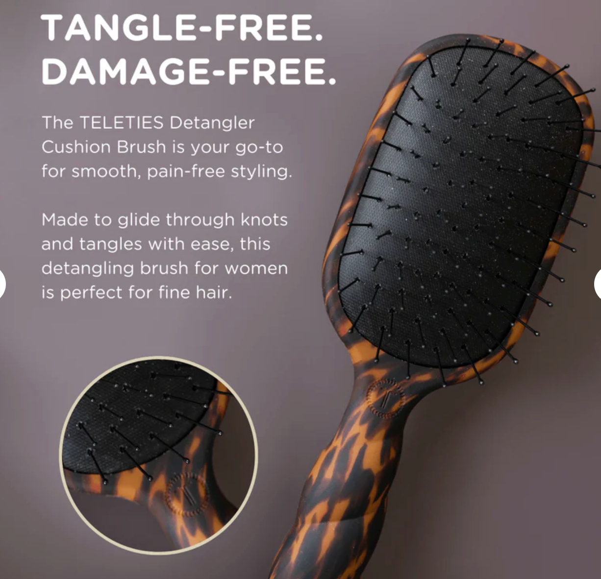 Detangler Hair Brush For Fine Hair - Tortoise