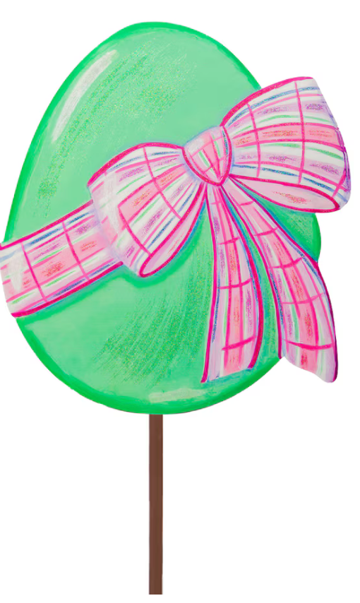 Green Egg with Plaid Bow