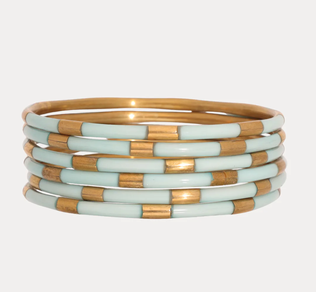 Veda Bangles - Set of 6 - Mint