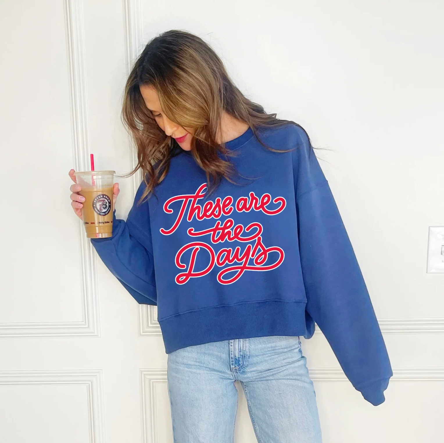 Ballpark Days Baseball Crop Sweatshirt