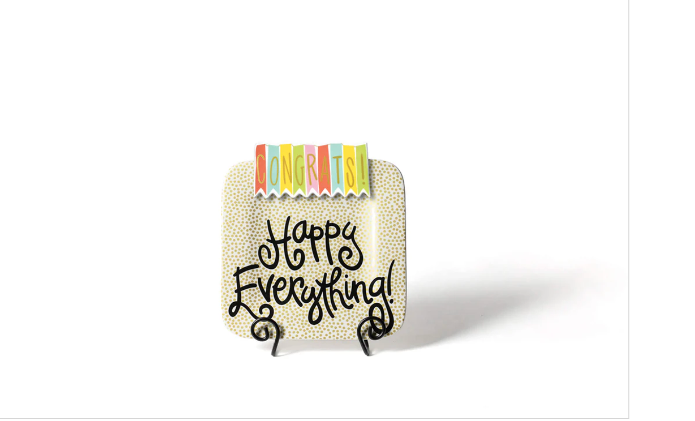 Gold Small Dot Happy Everything Square Platter