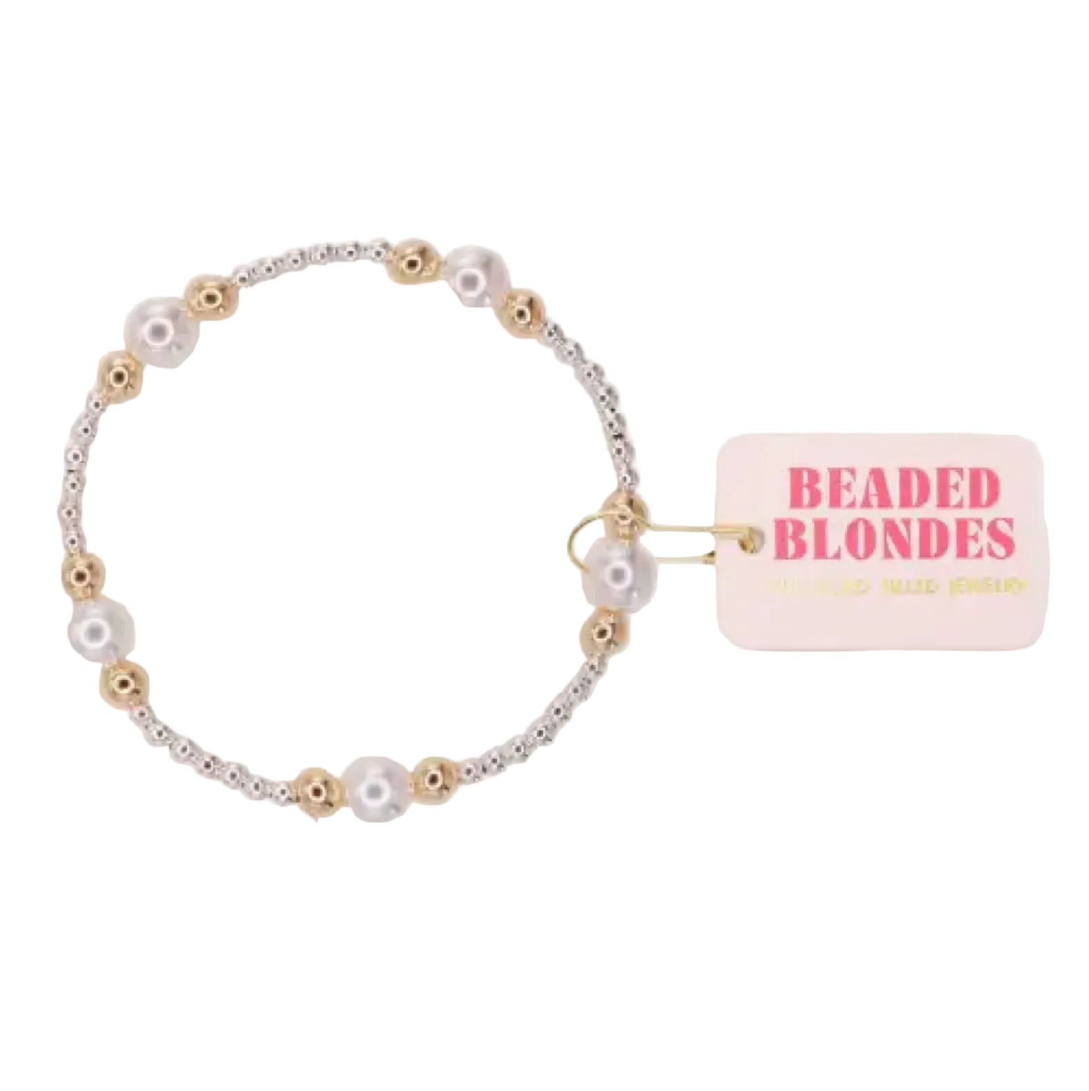 Serena Pearl Bracelet in Silver with Gold