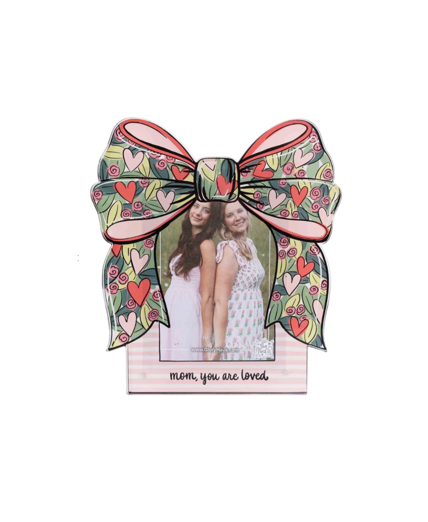 Hearts and Flowers Mom Acrylic Frame