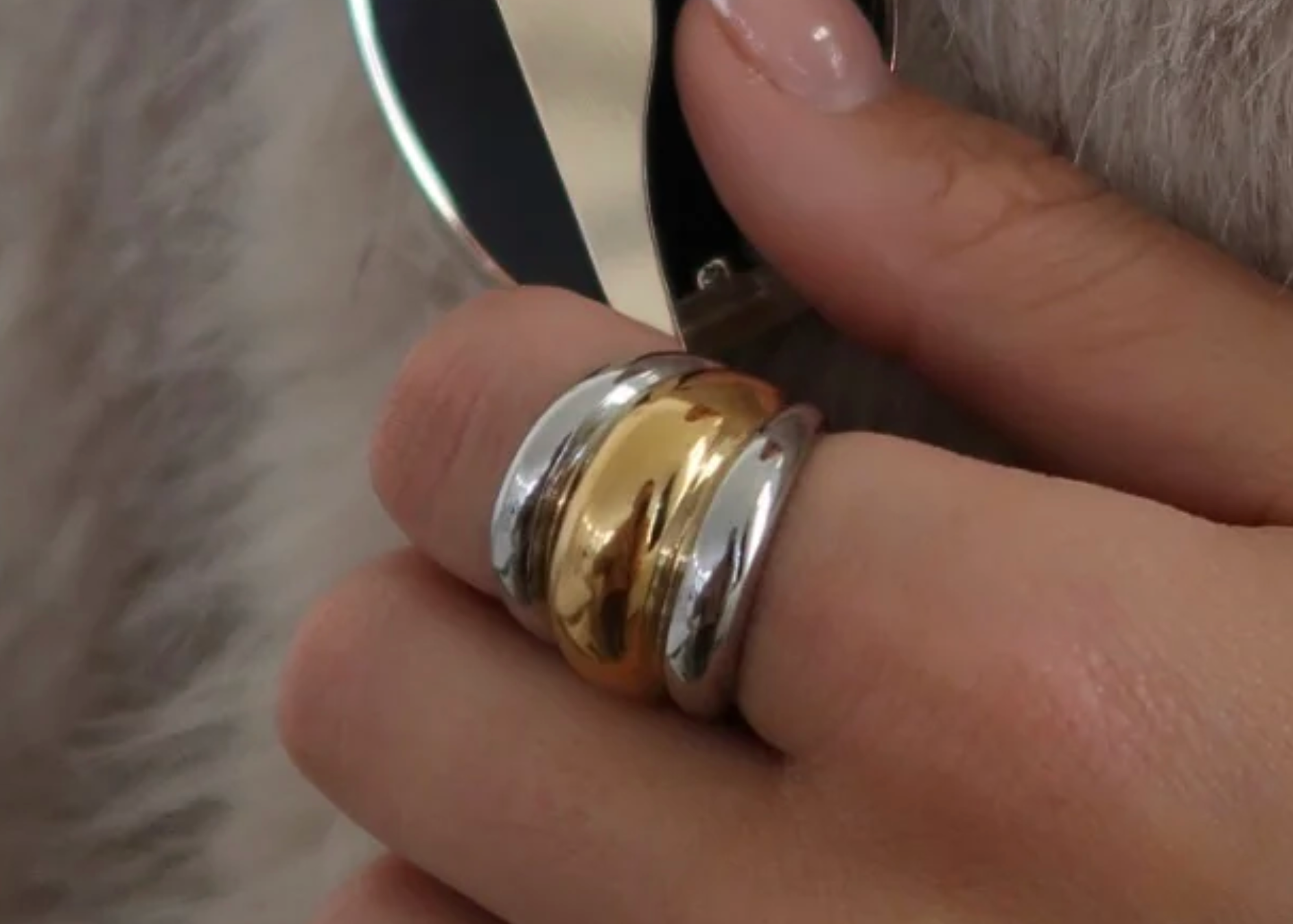 Two Toned Dome Ring