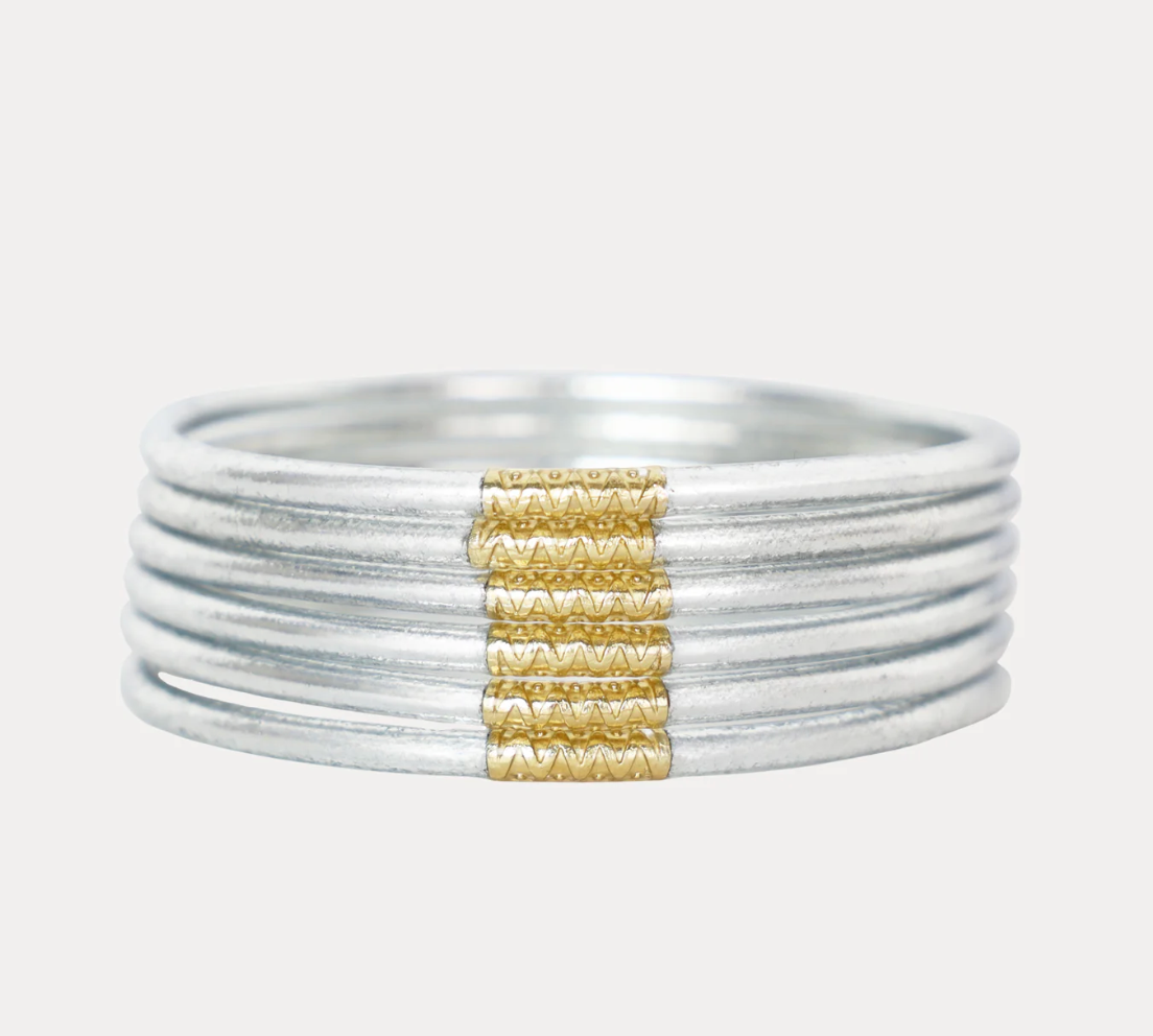 Silver Lumine All Weather Bangles® (Set of 6)