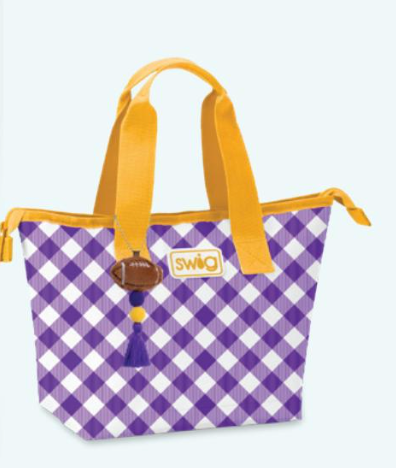 Gameday Gingham Purple & Gold Lunchi