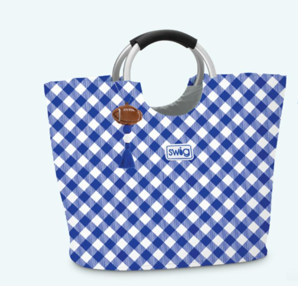 Gameday Gingham Royal Loopie Tote