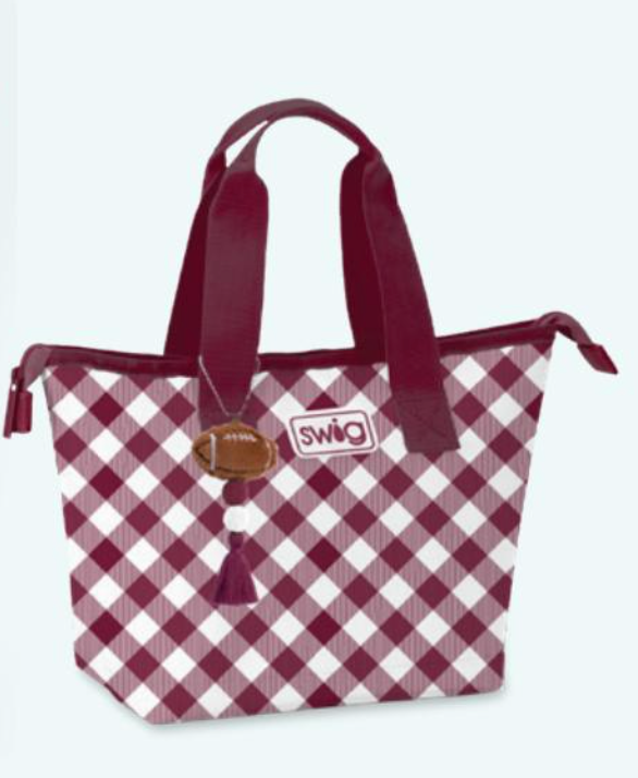 Gameday Gingham Maroon Lunchi Bag