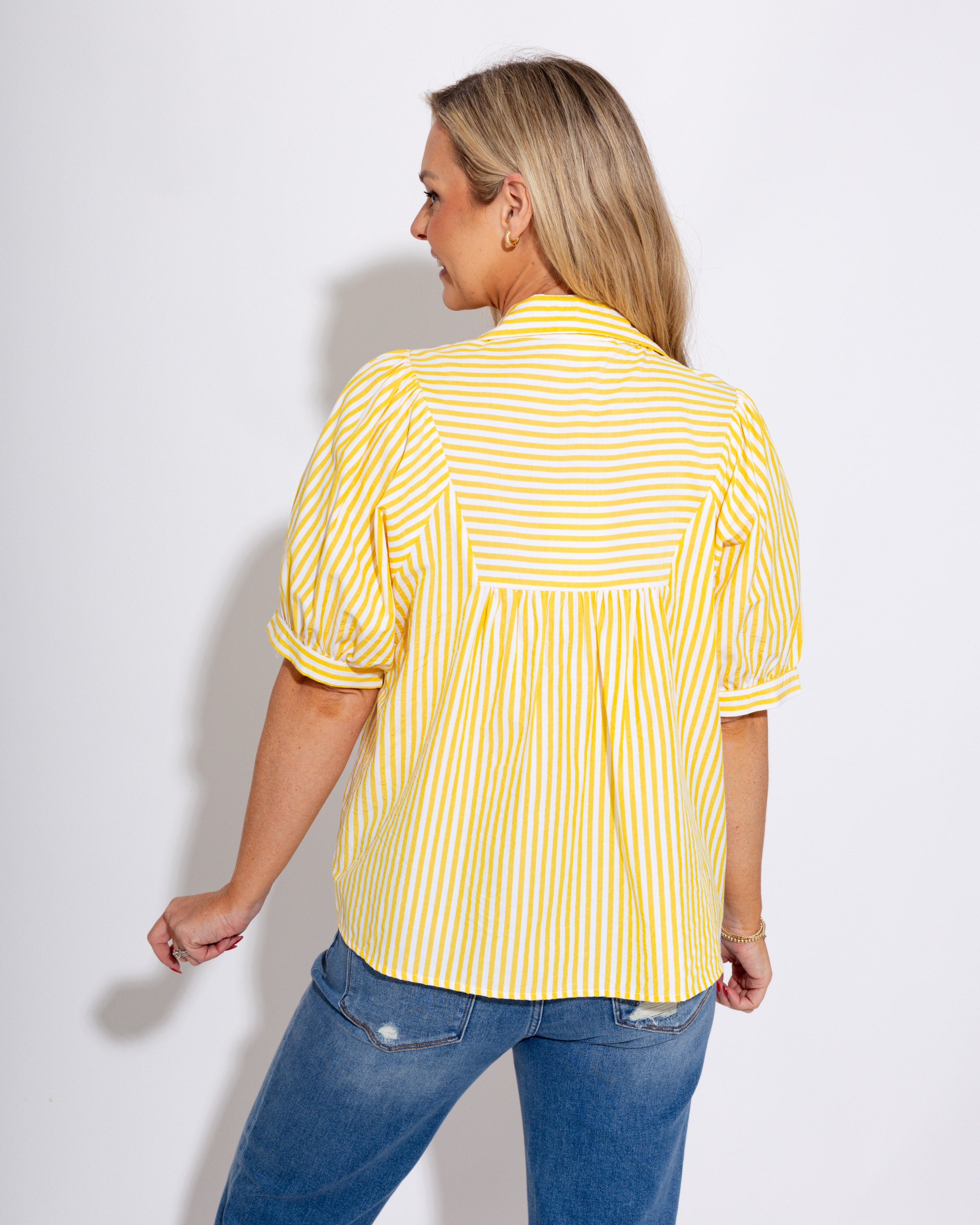 Sunny Stripe Puff Sleeve Top