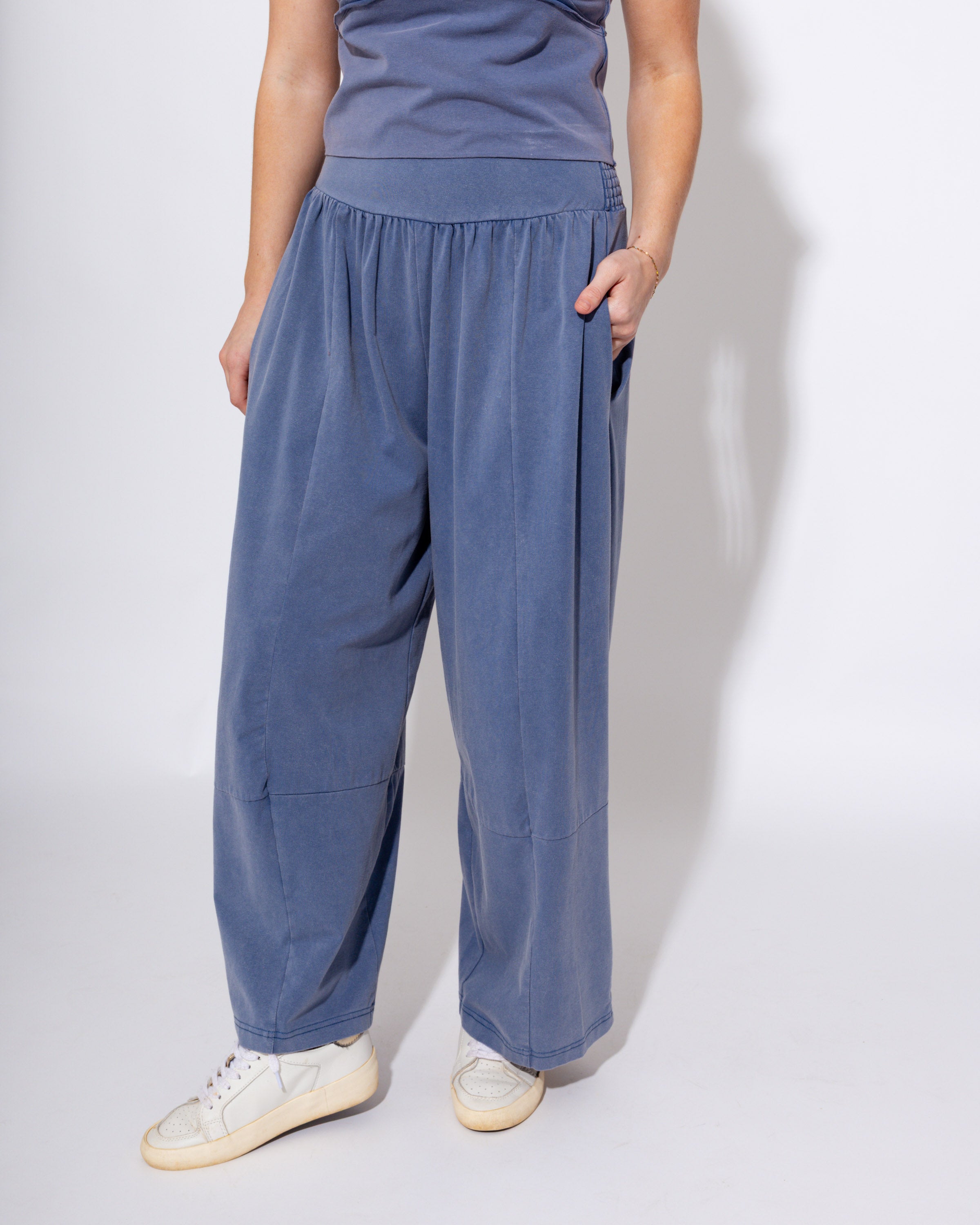 Mineral Washed Wide Leg Pants