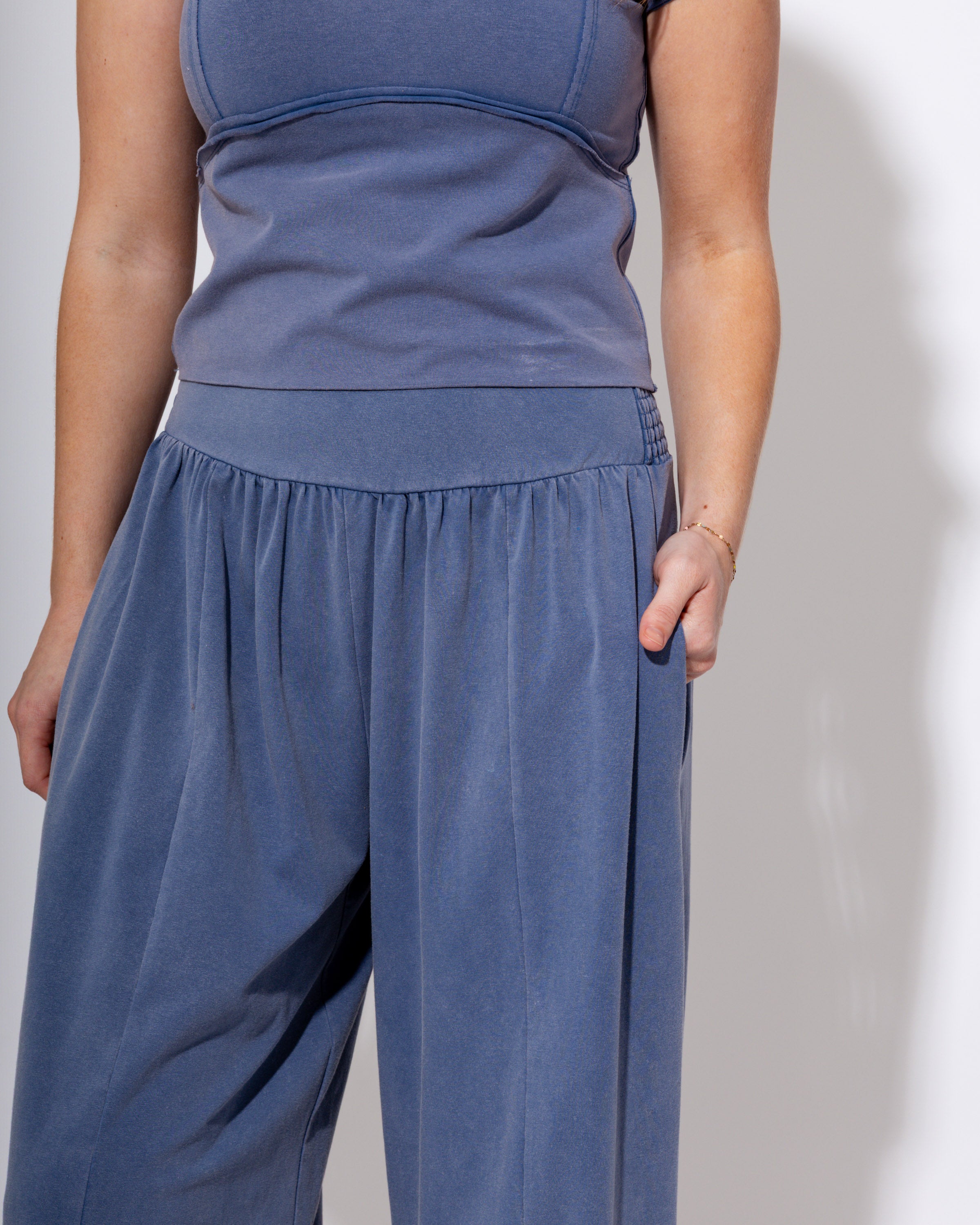 Mineral Washed Wide Leg Pants