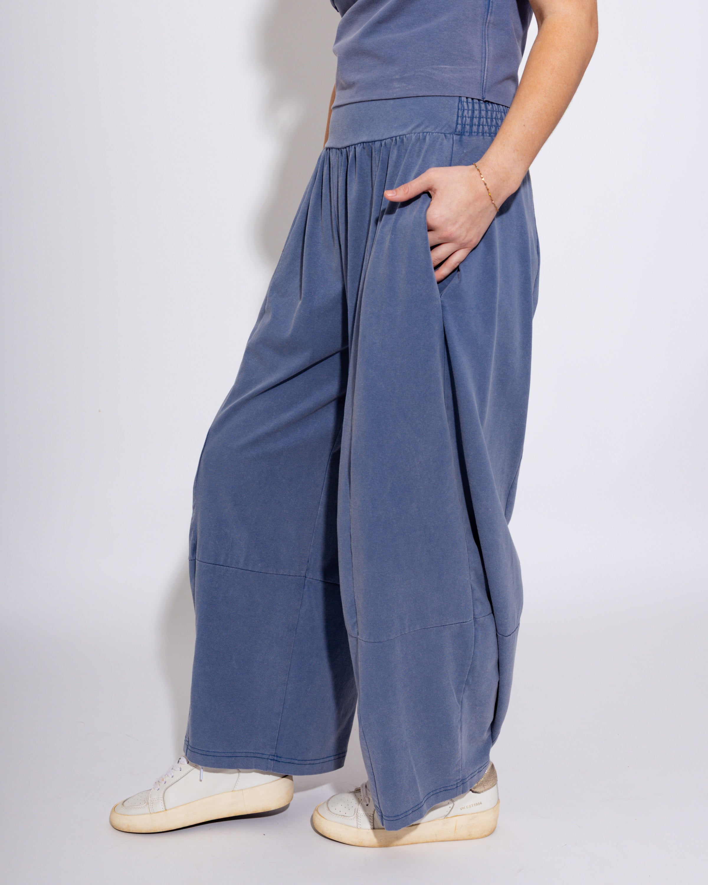 Mineral Washed Wide Leg Pants