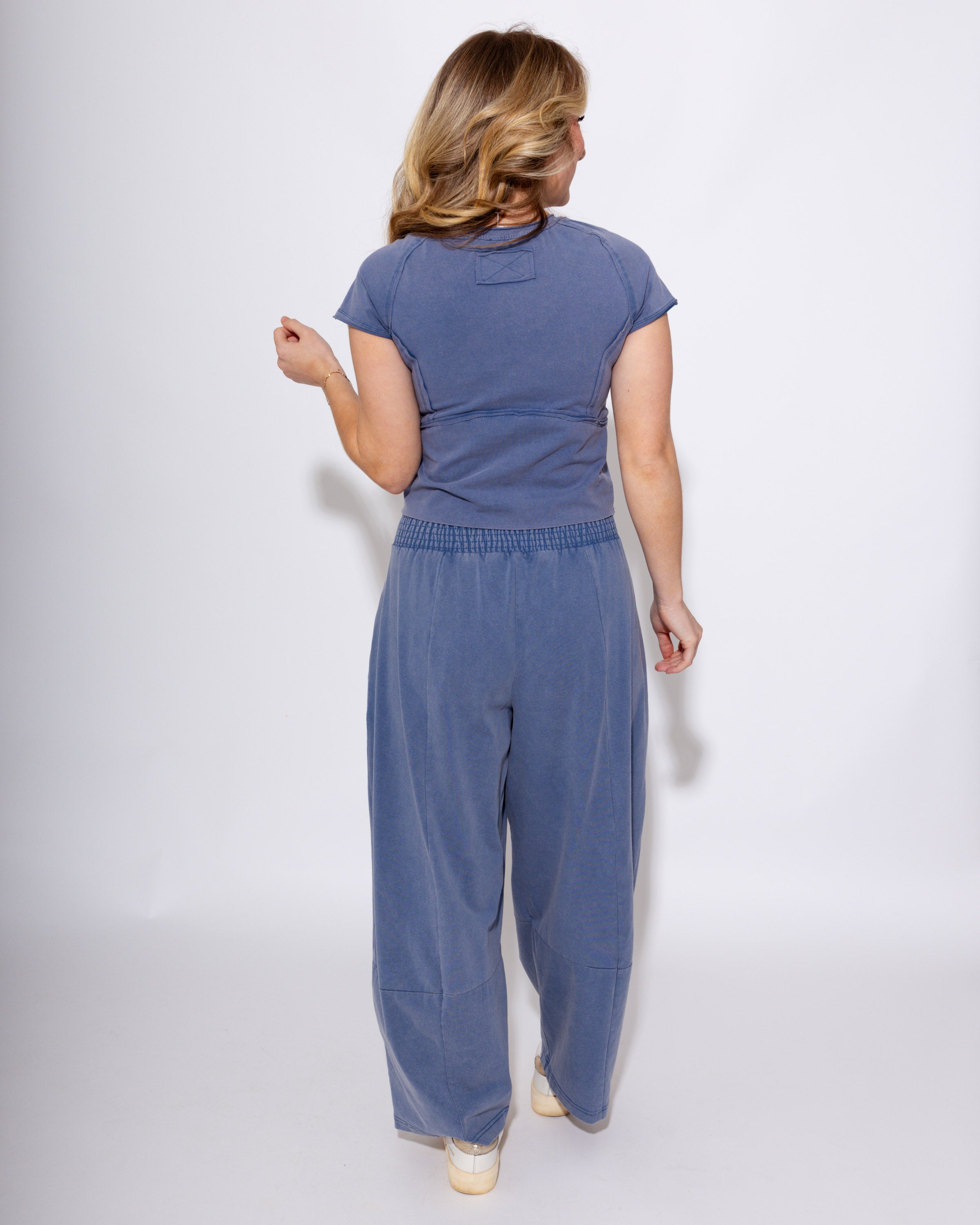 Mineral Washed Wide Leg Pants