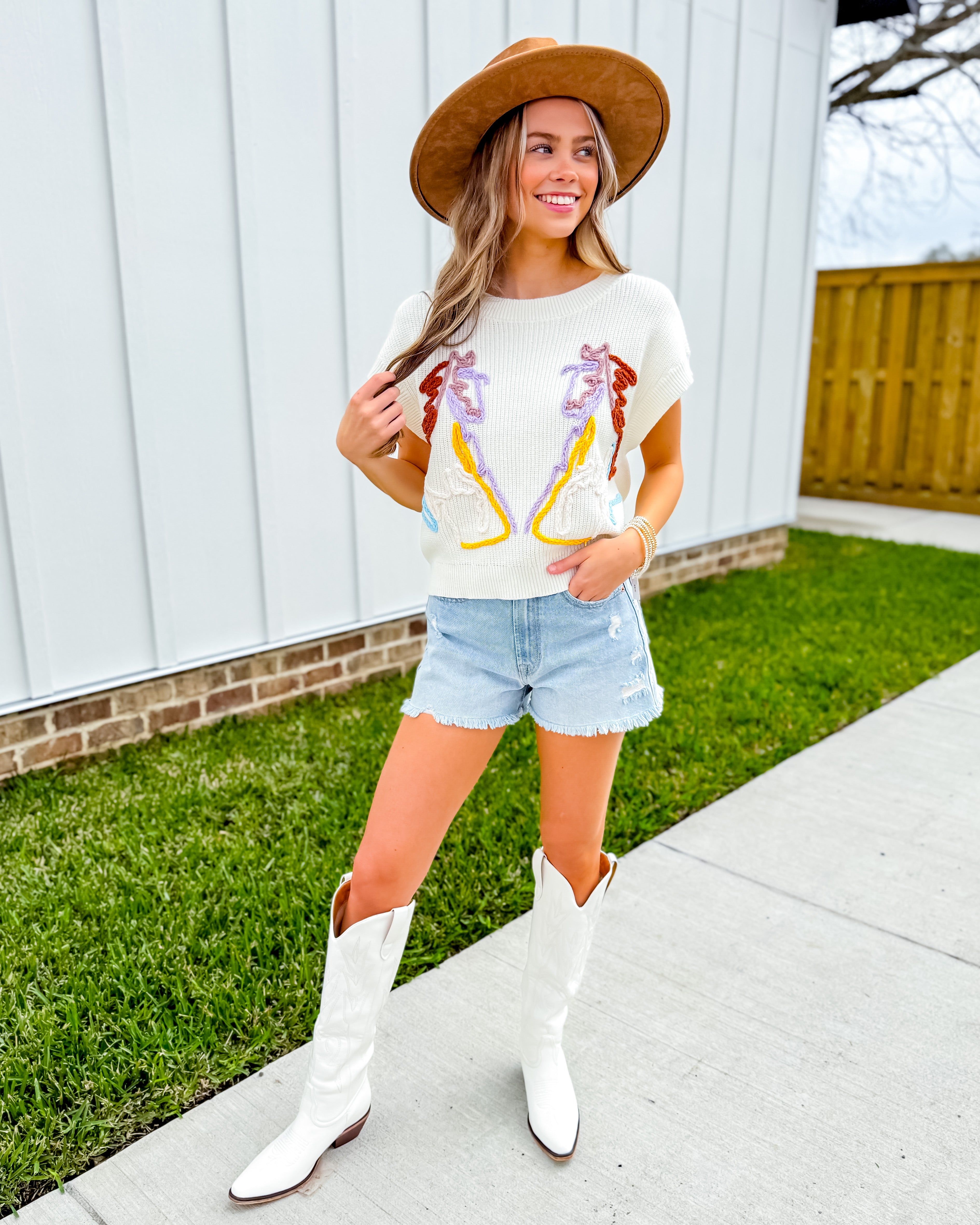 Yarn Horses Embroidery Sweater