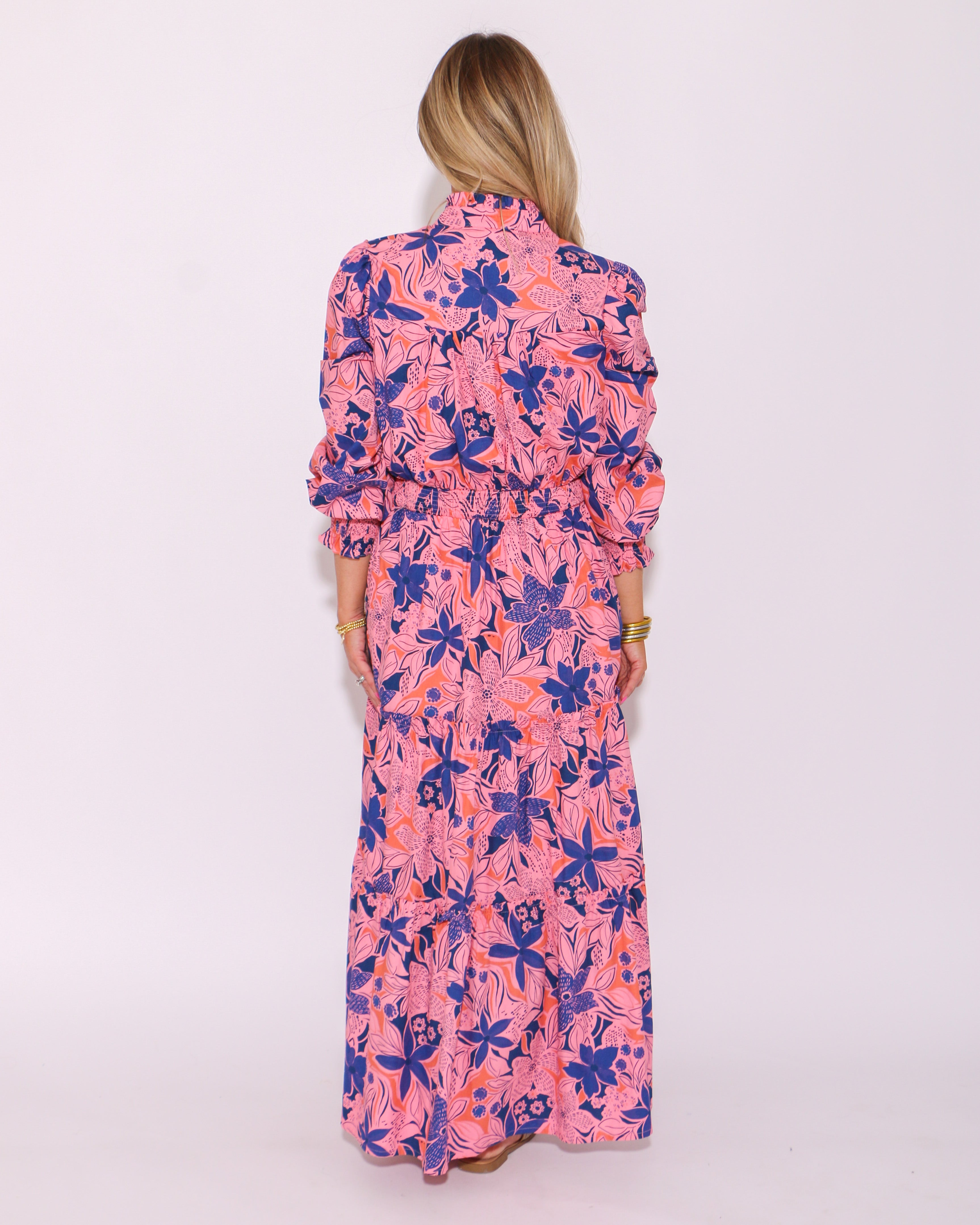Floral Poplin Tier Maxi Dress