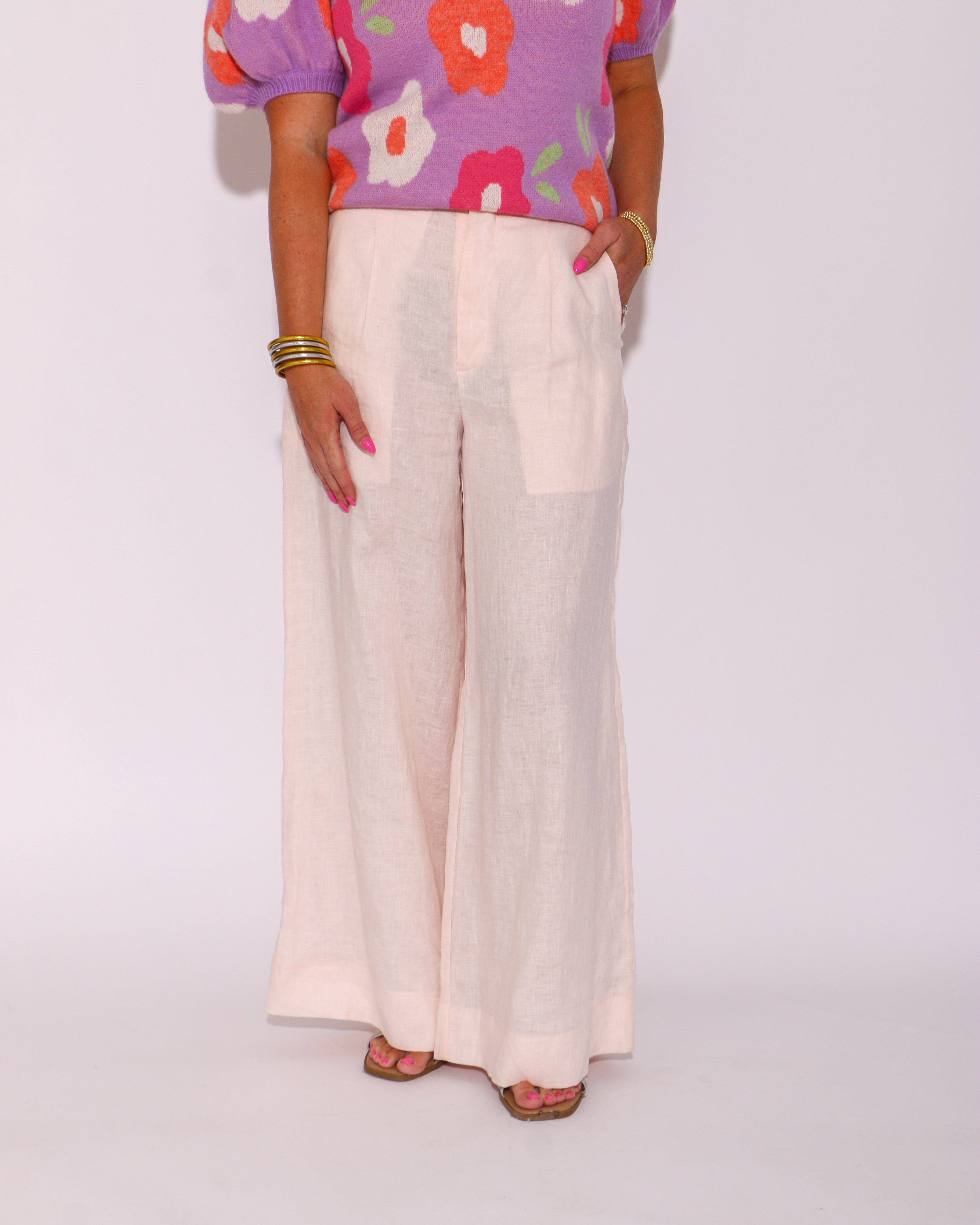 Peach Wide Leg Pants