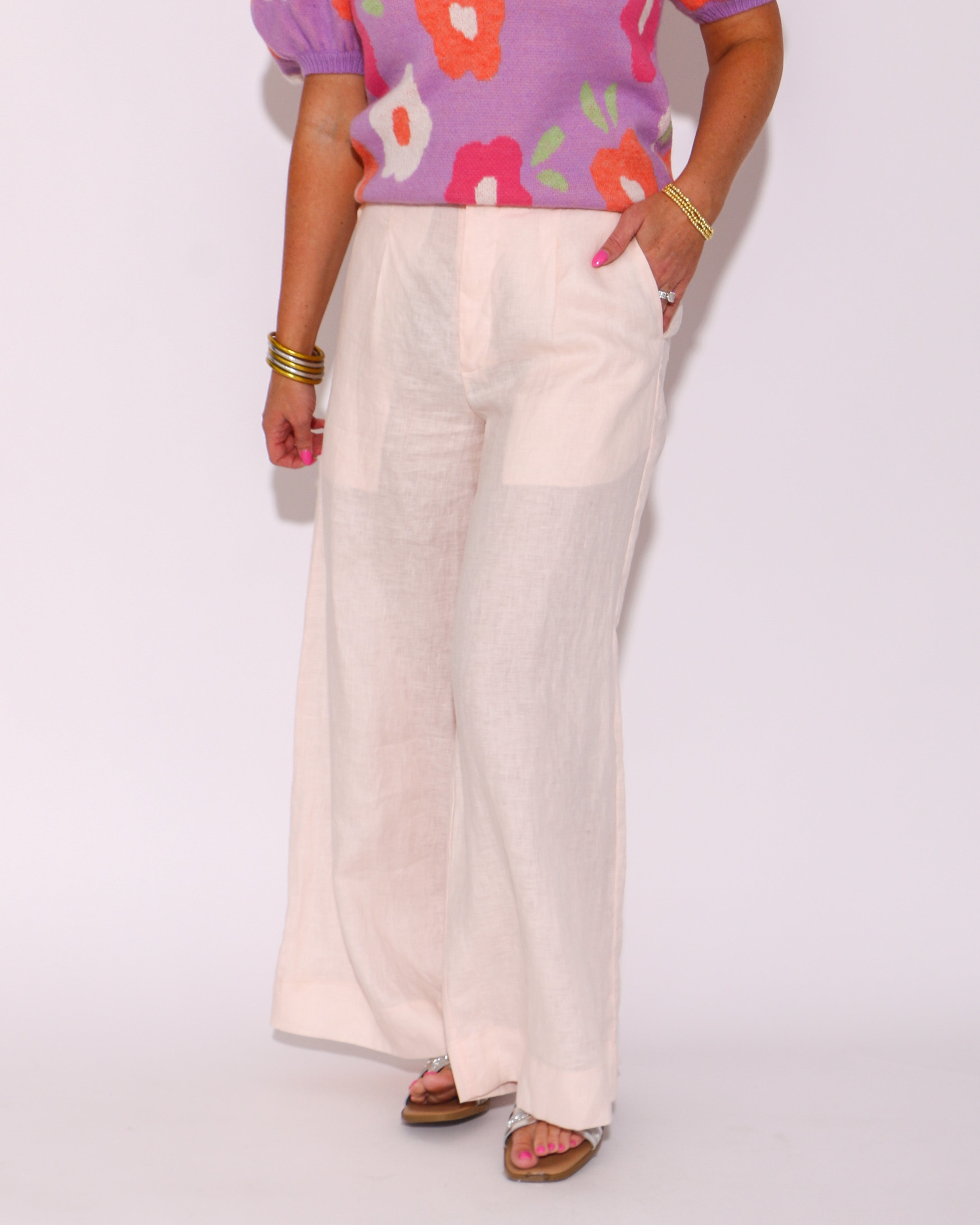 Peach Wide Leg Pants