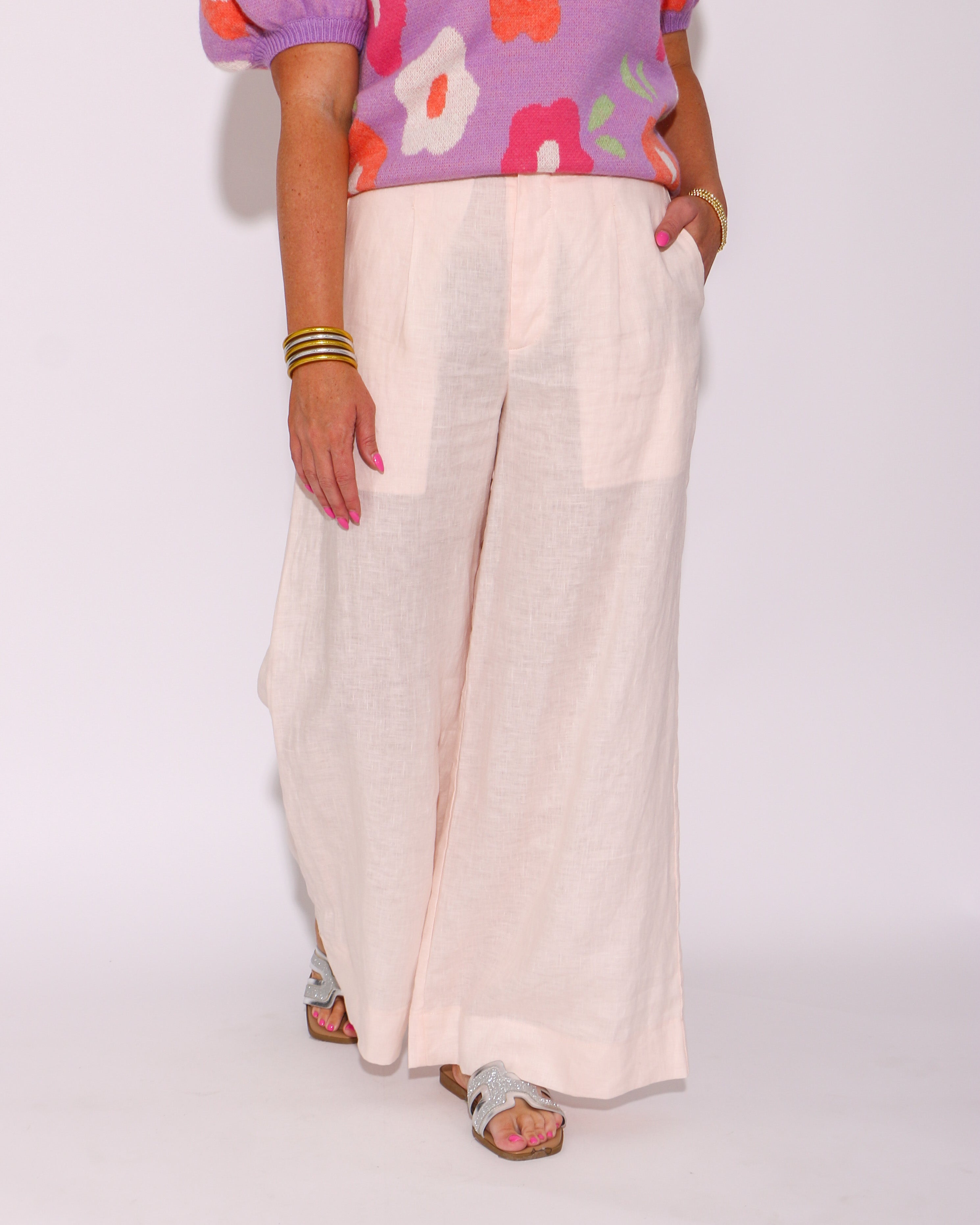 Peach Wide Leg Pants