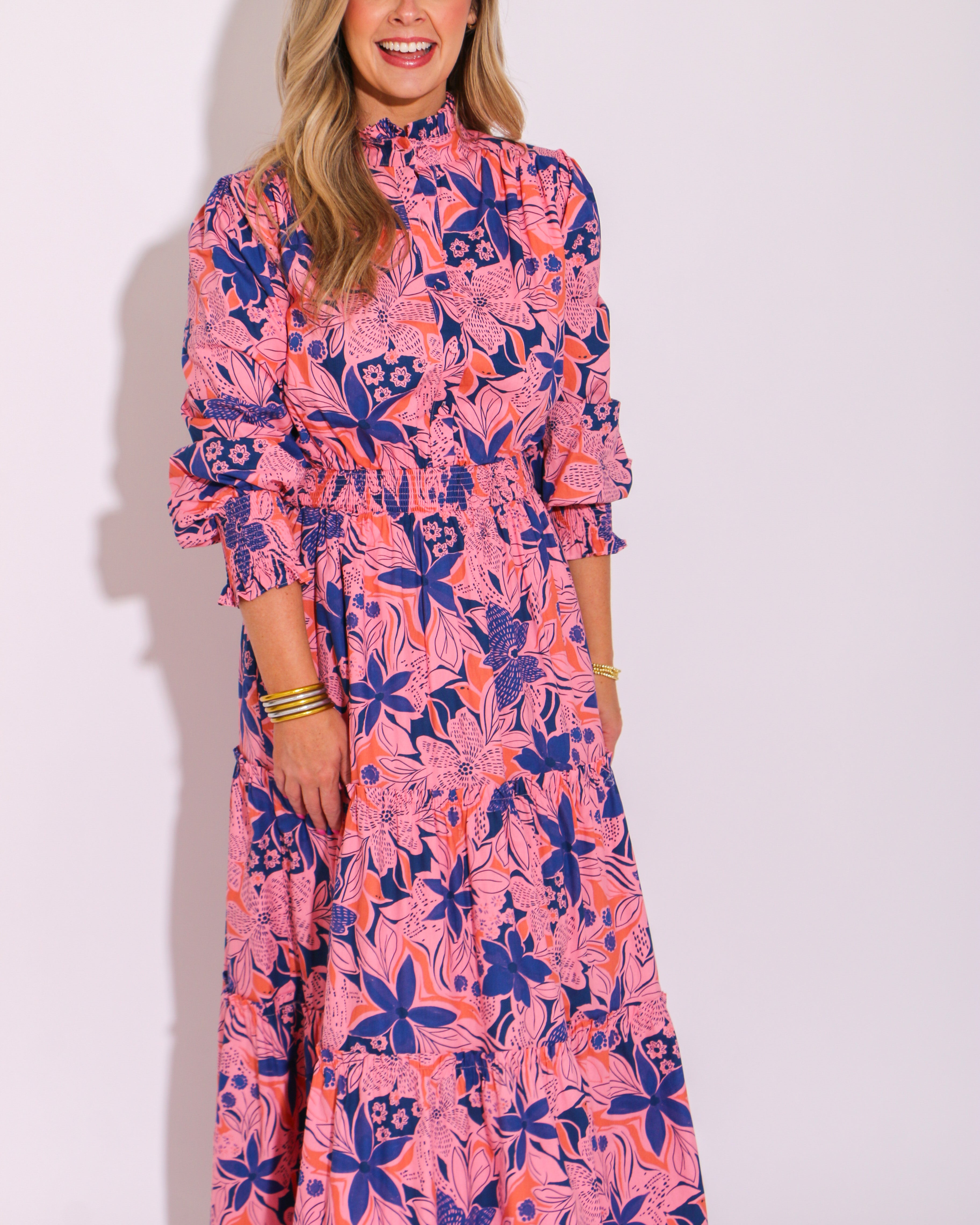 Floral Poplin Tier Maxi Dress