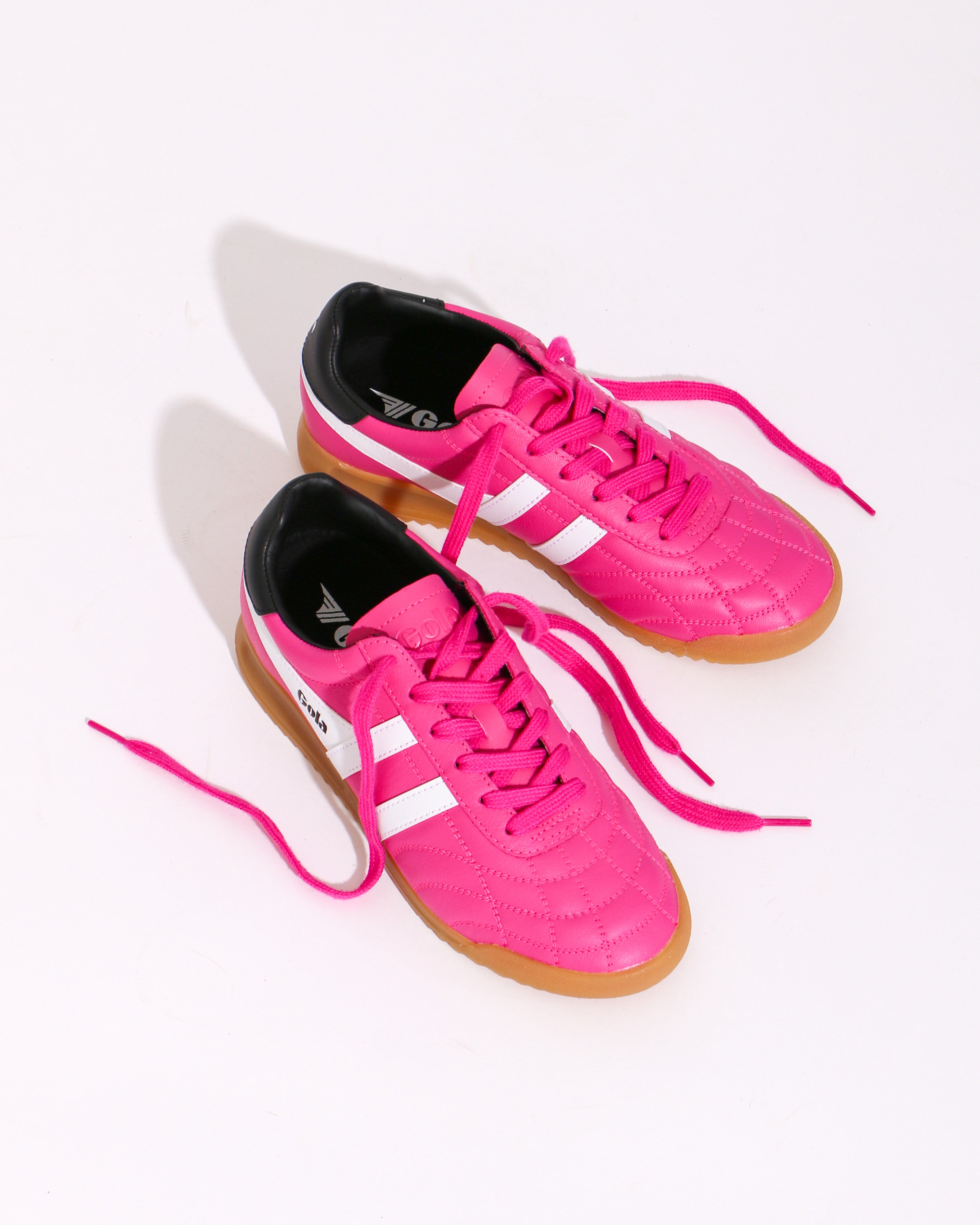 Gola Stadium Sneaker in Shocking Pink and White/Black