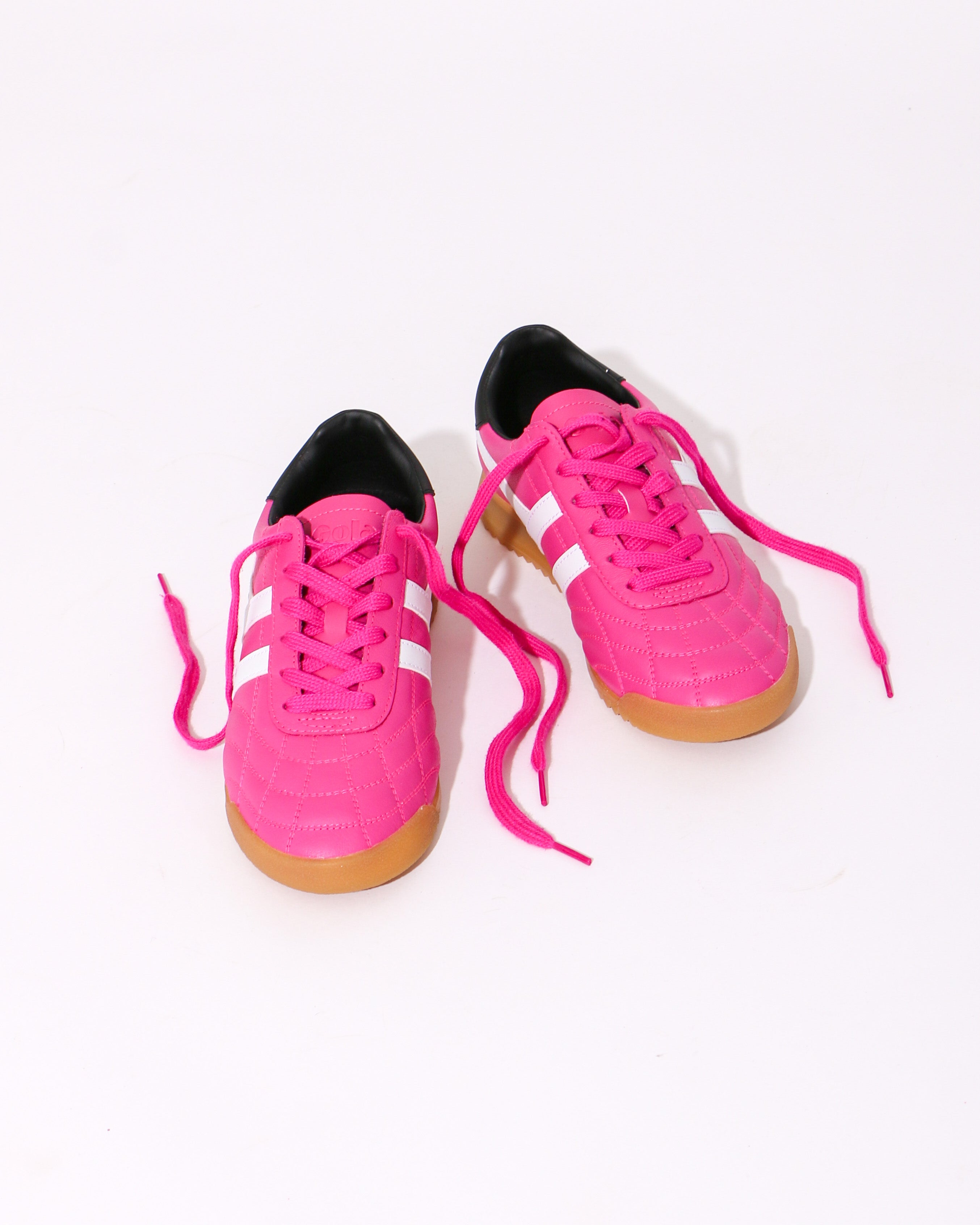 Gola Stadium Sneaker in Shocking Pink and White/Black