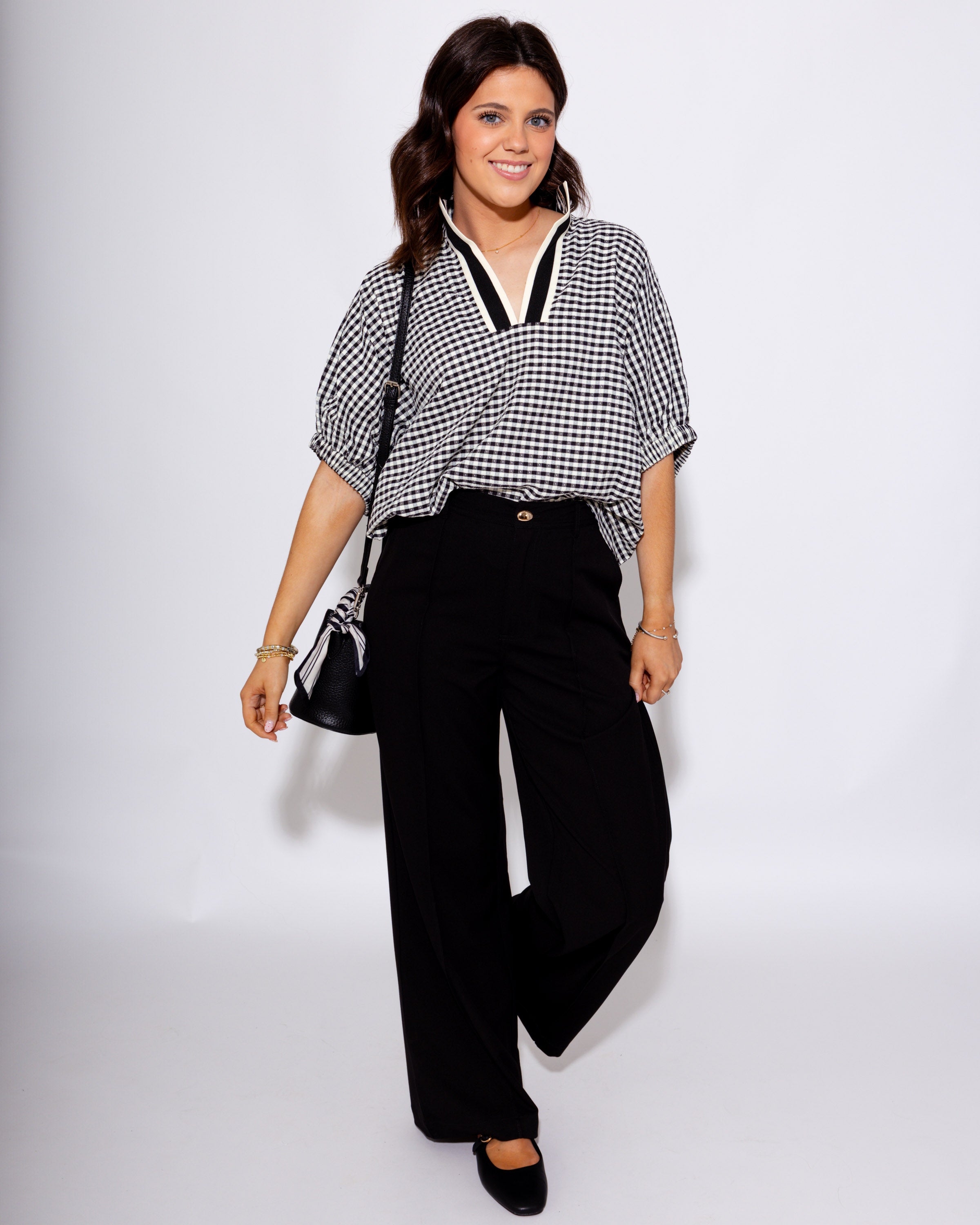 Sleek High-Rise Black Denim Trousers