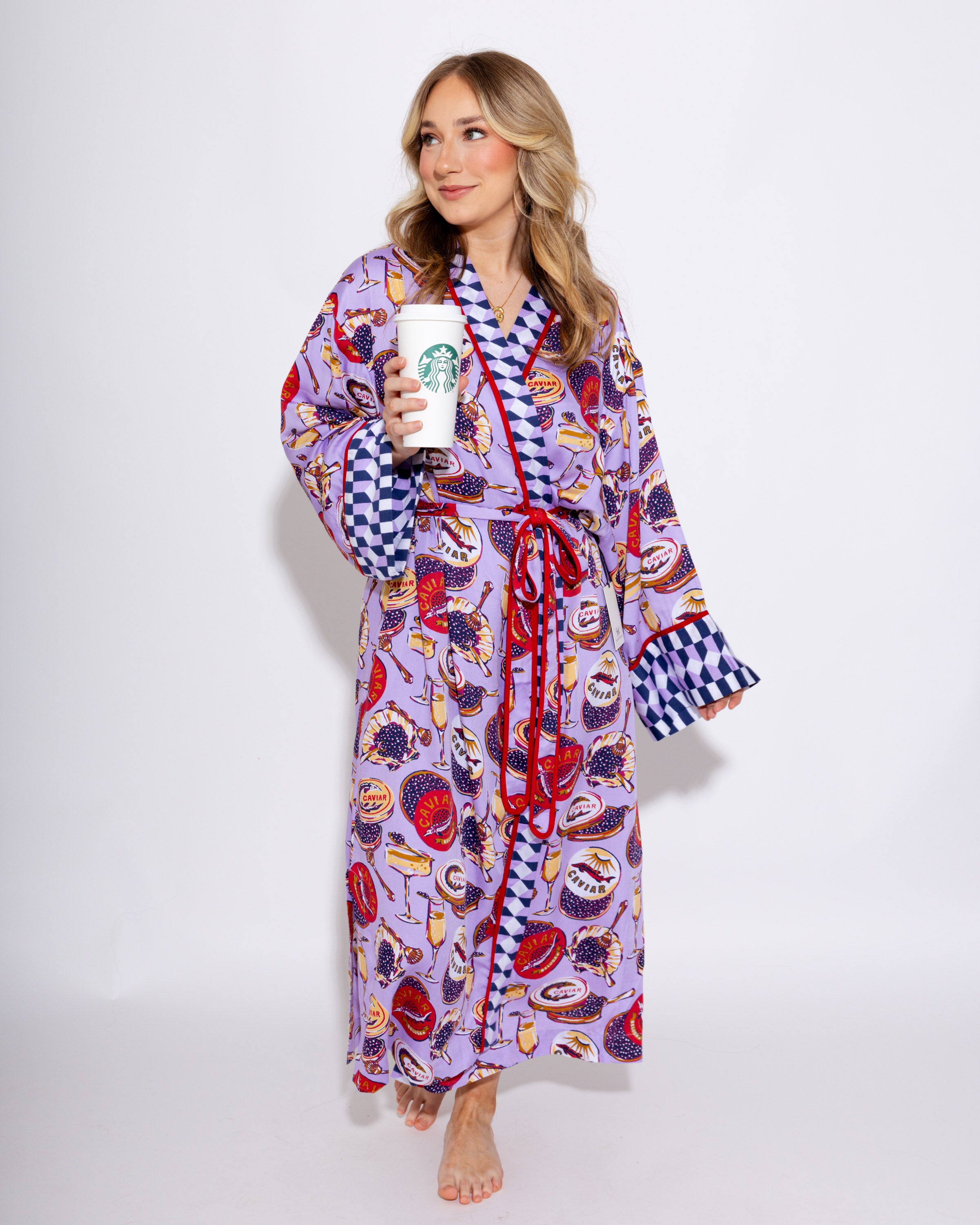 Champagne & Caviar Eco Satin Robe