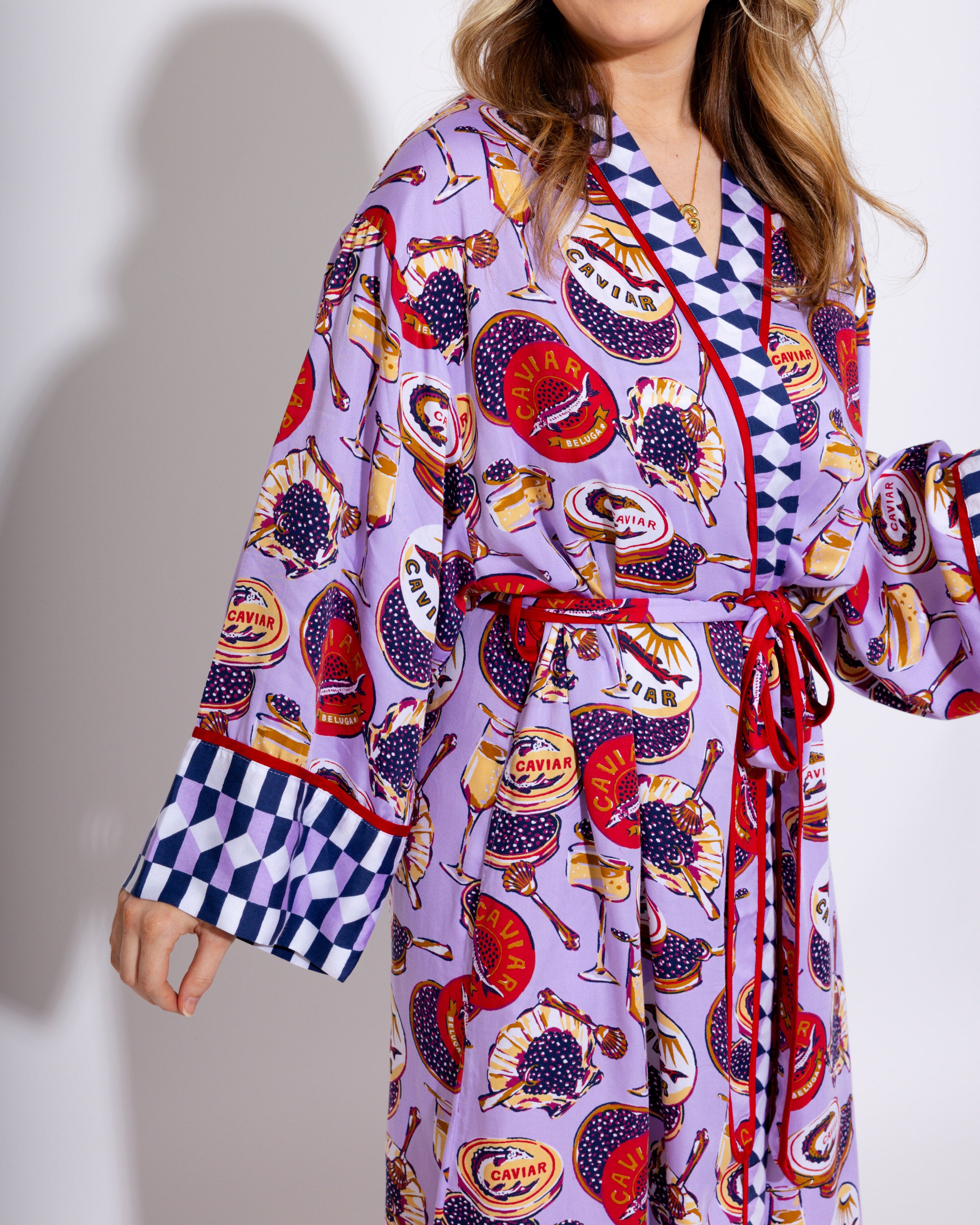 Champagne & Caviar Eco Satin Robe