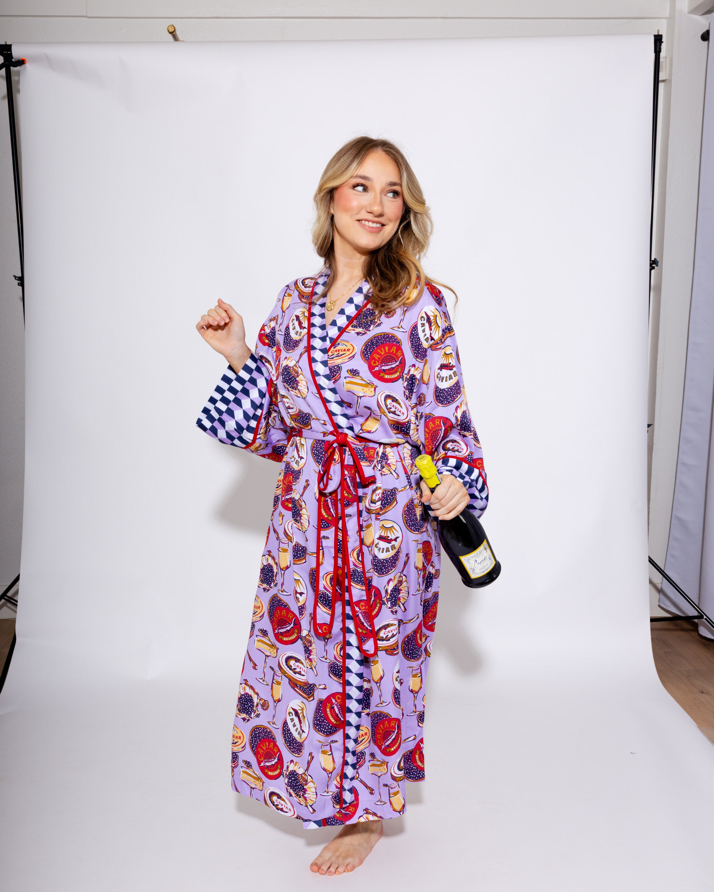 Champagne & Caviar Eco Satin Robe