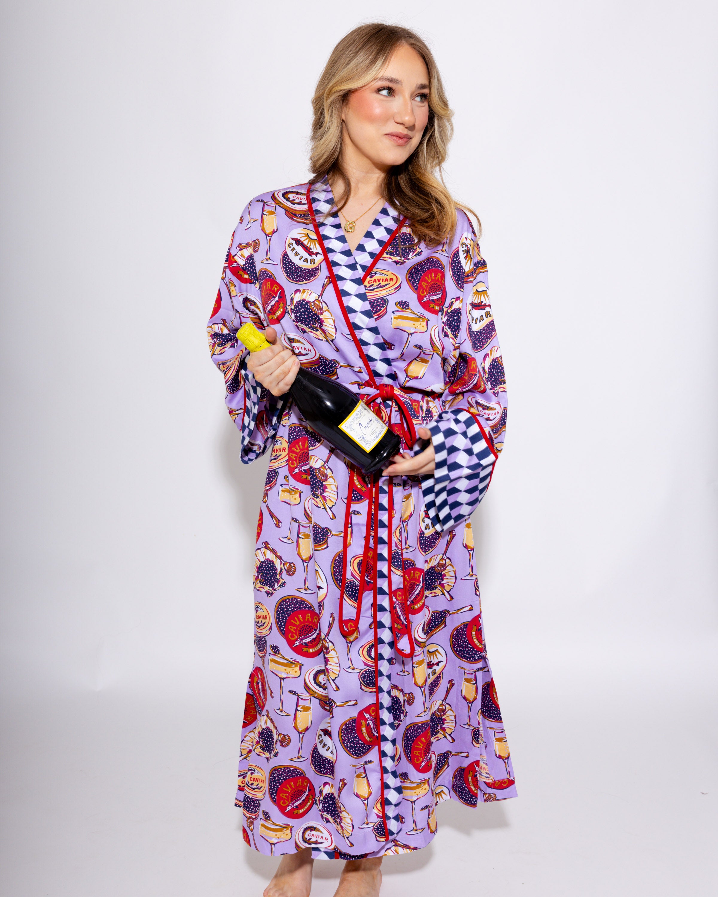 Champagne & Caviar Eco Satin Robe