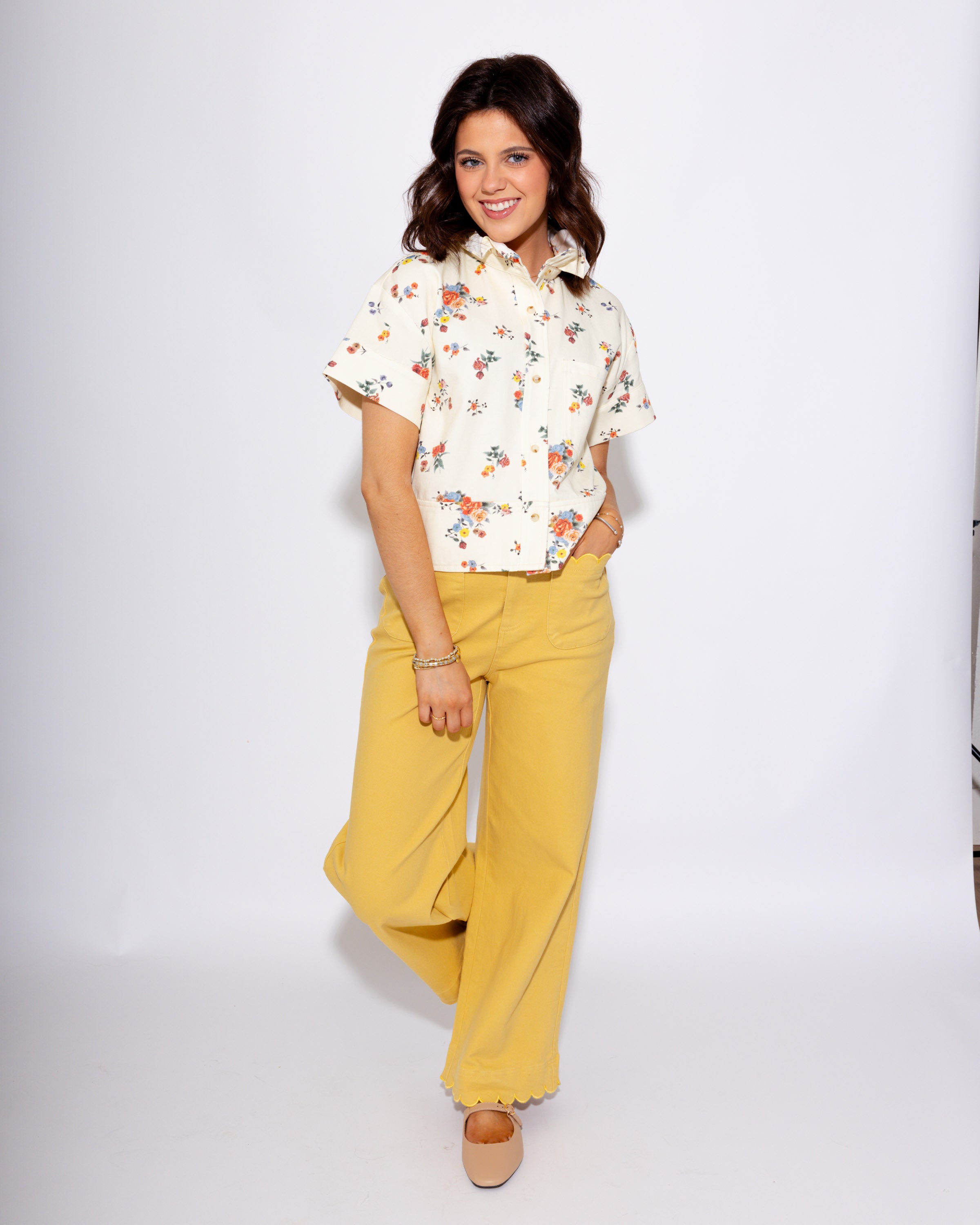Polished Collared Floral Top