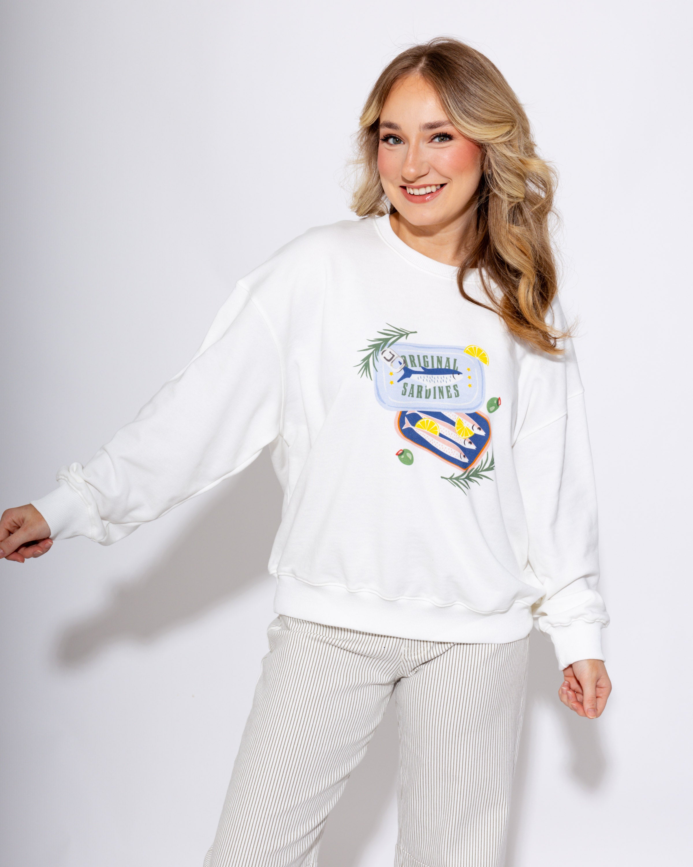 Fish Graphic Print Sweatshirt