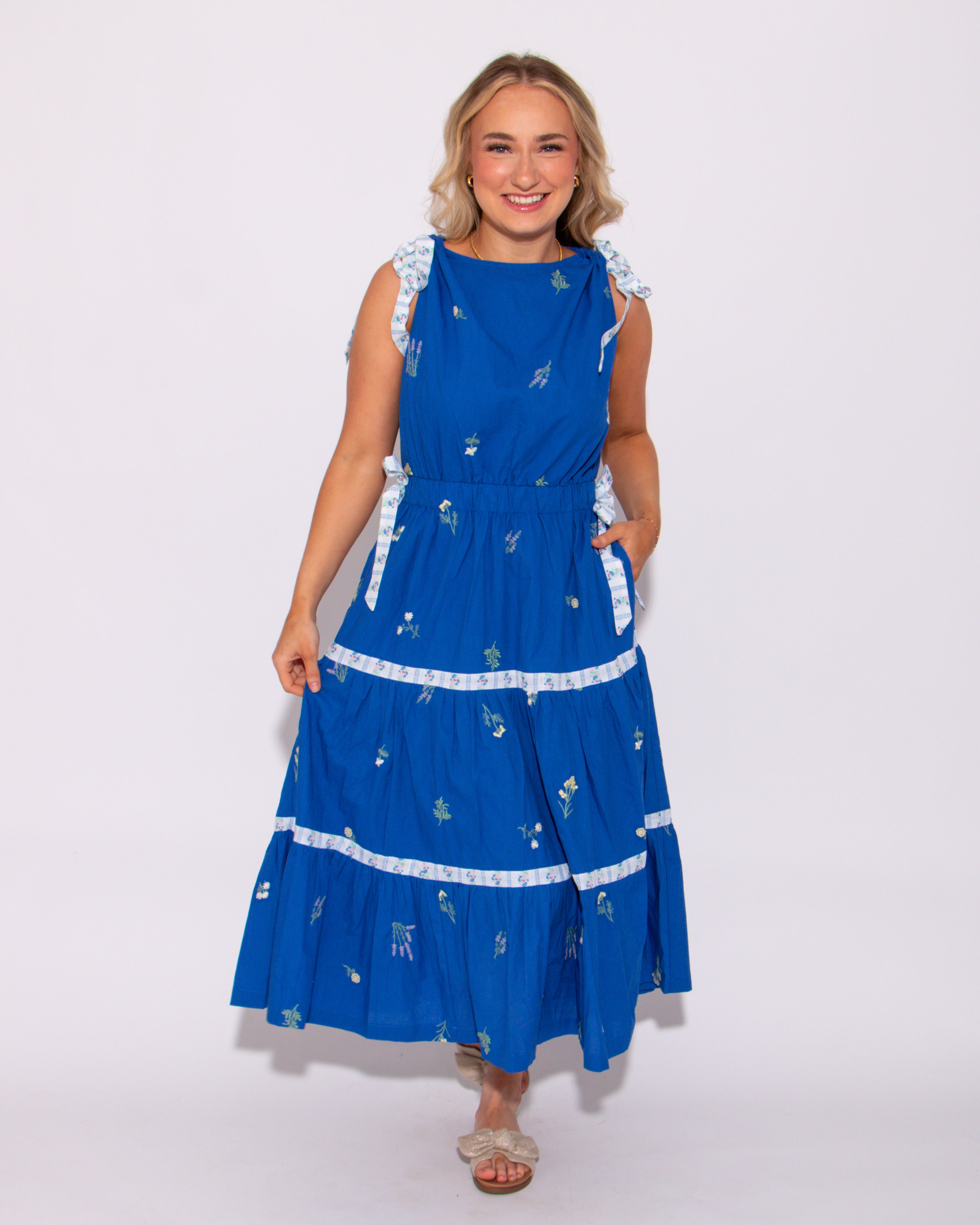 The Blue Petal Midi Dress