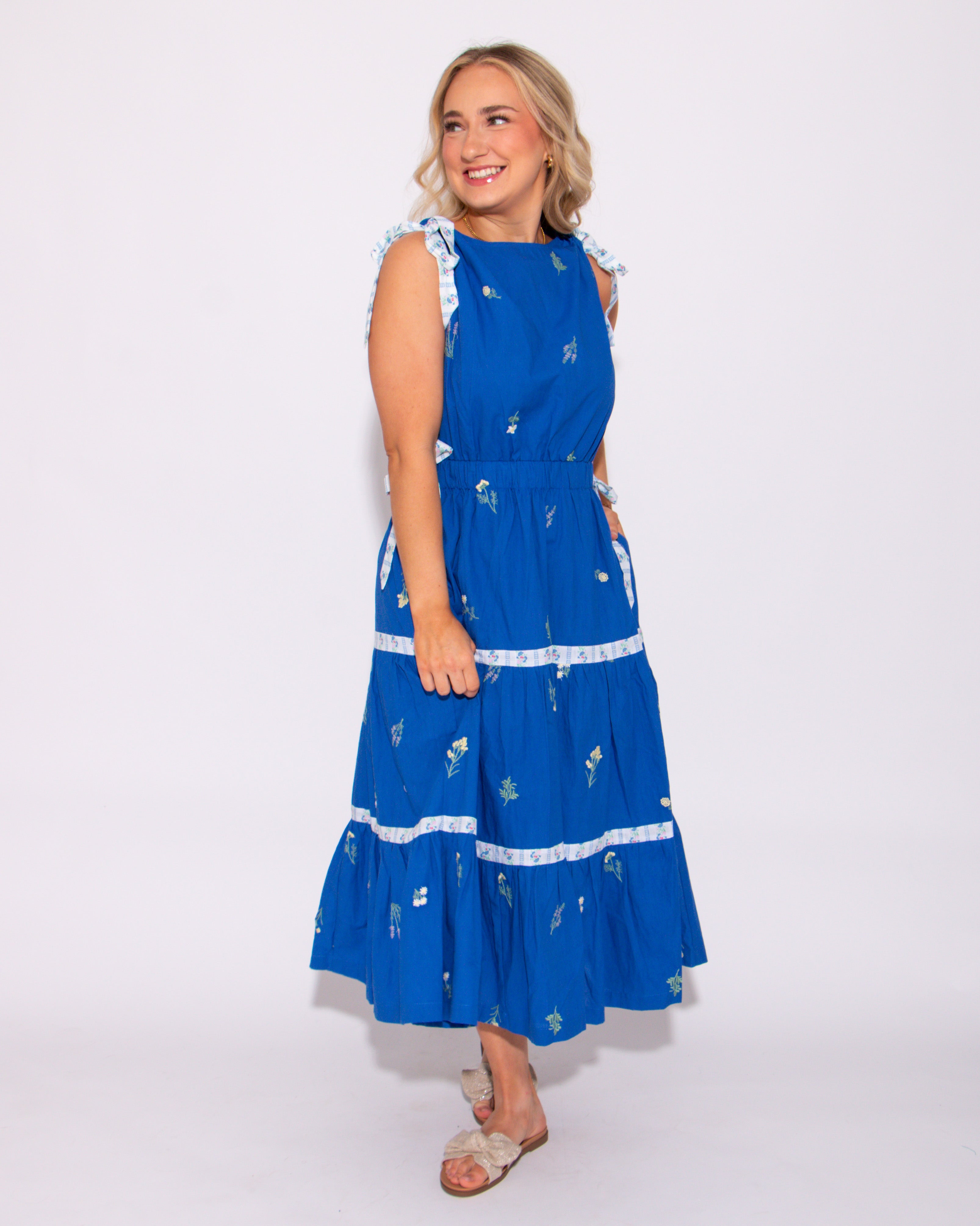 The Blue Petal Midi Dress
