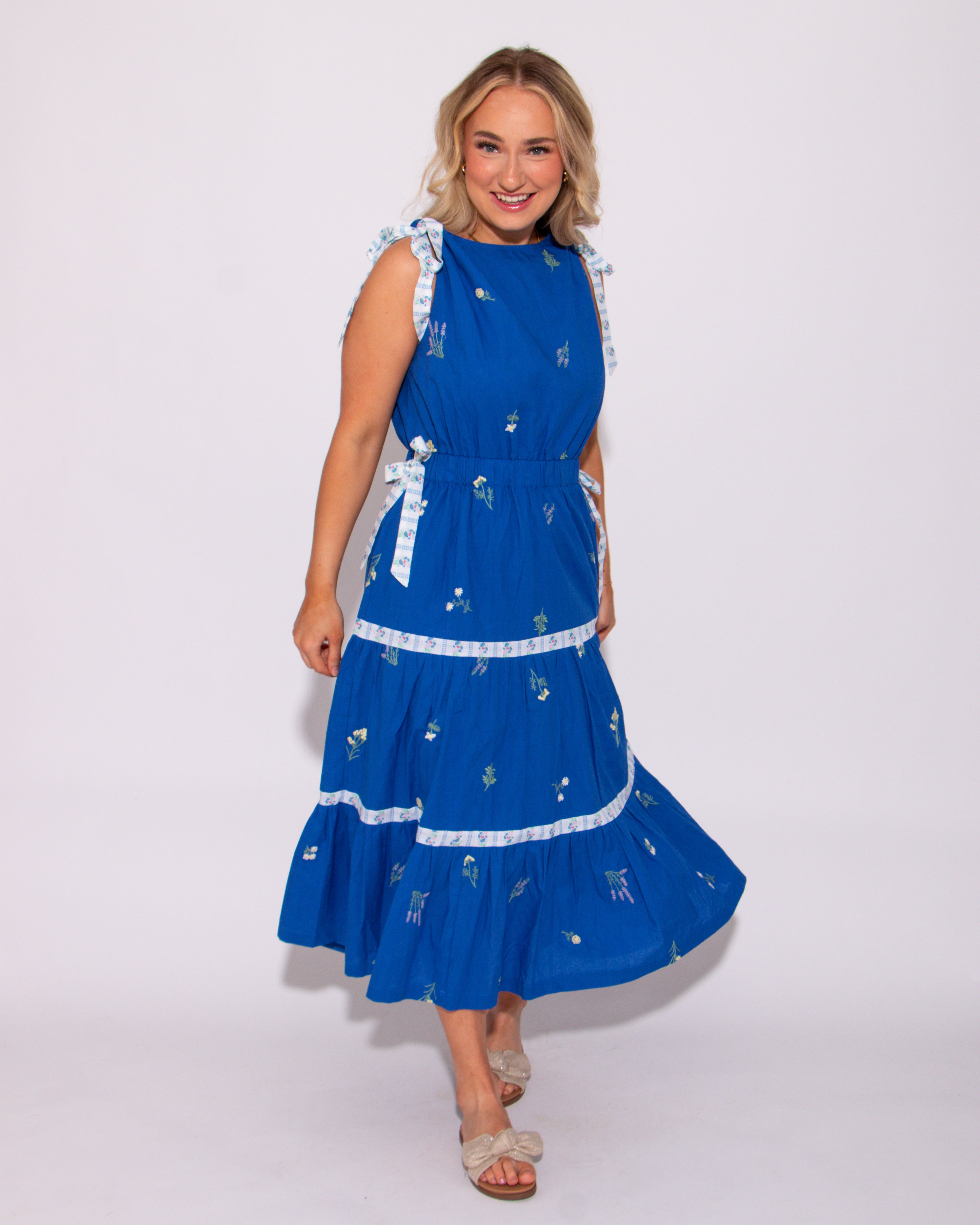 The Blue Petal Midi Dress