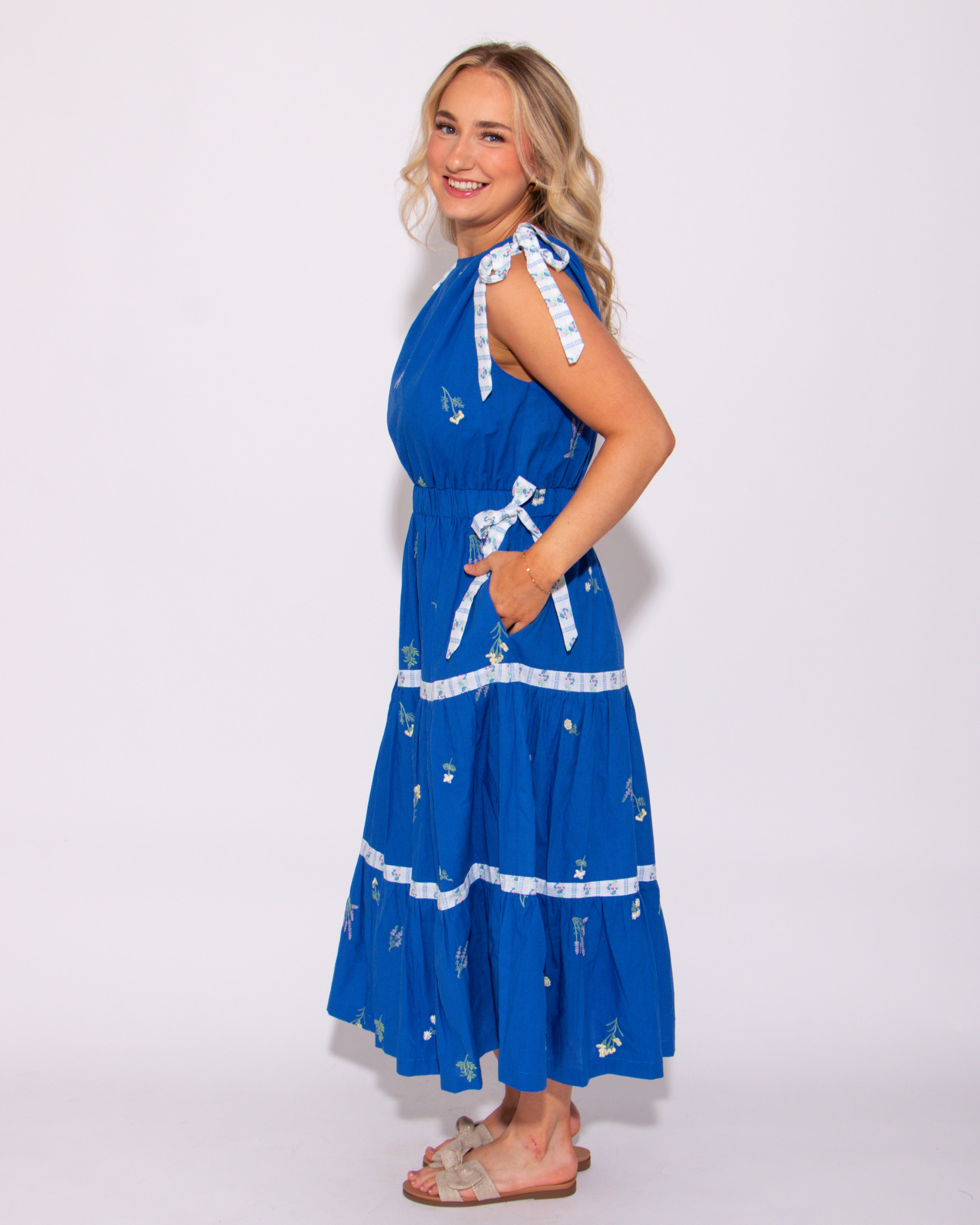The Blue Petal Midi Dress