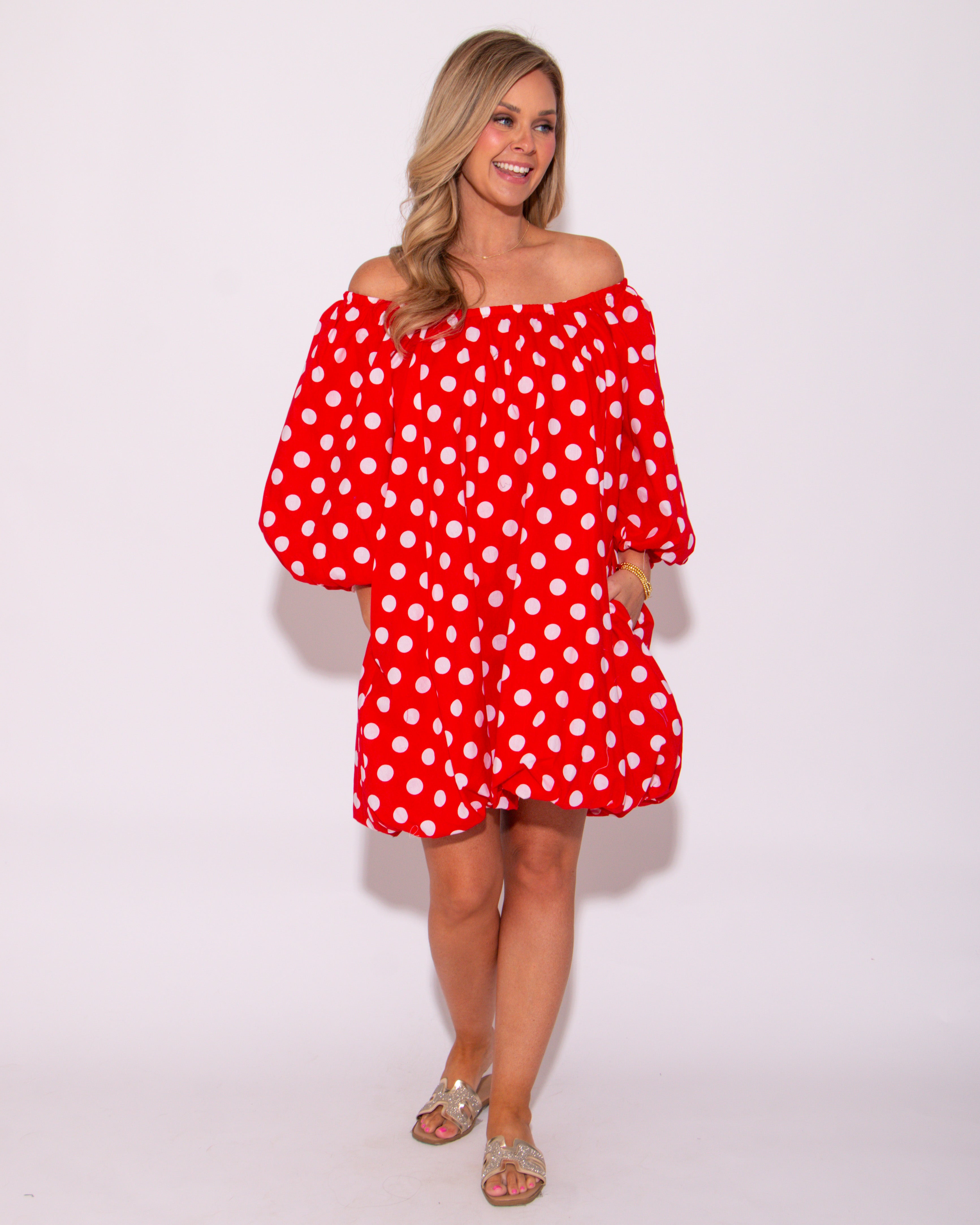 Bubble Dot Beauty Red Polka Dot Dress