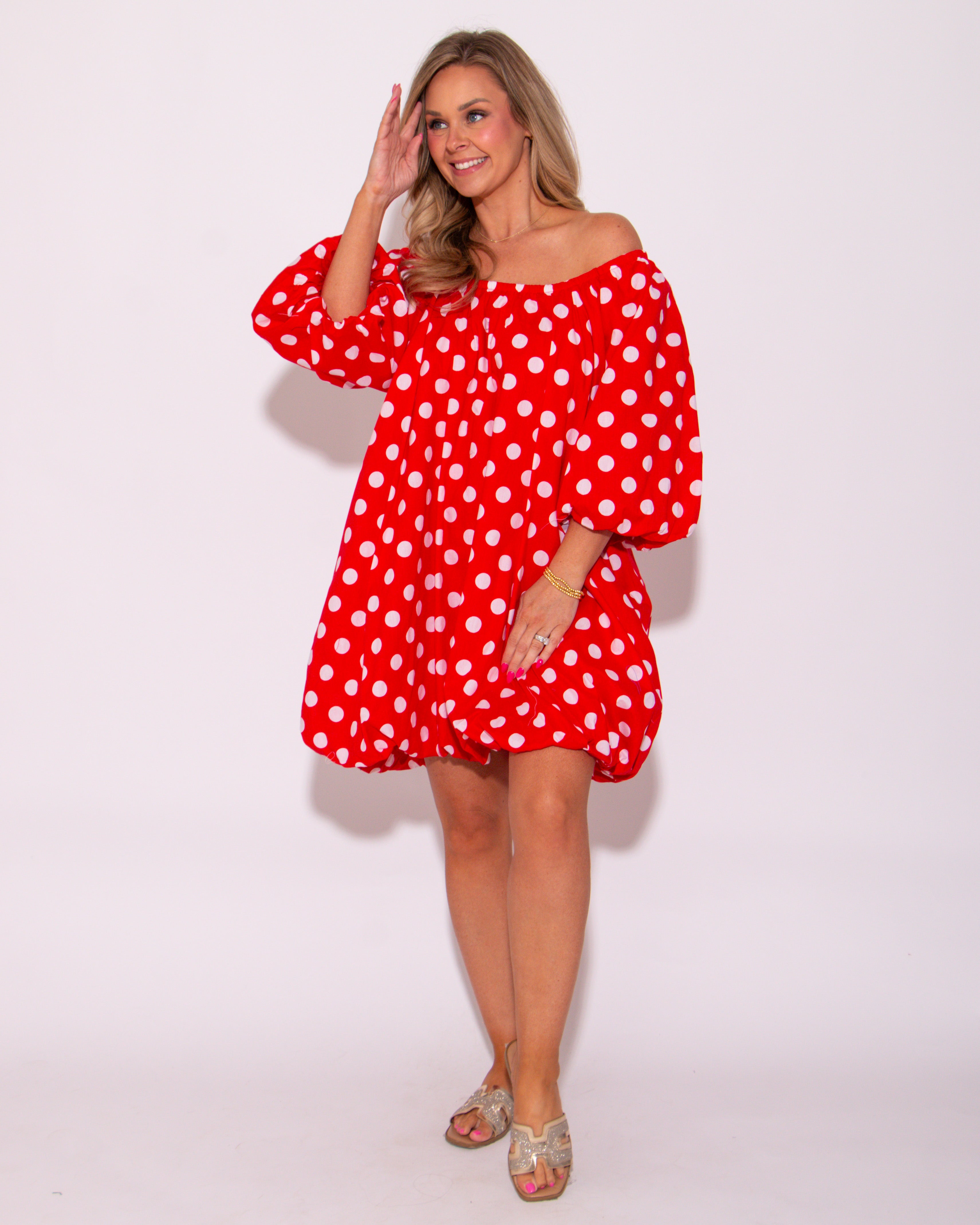 Bubble Dot Beauty Red Polka Dot Dress