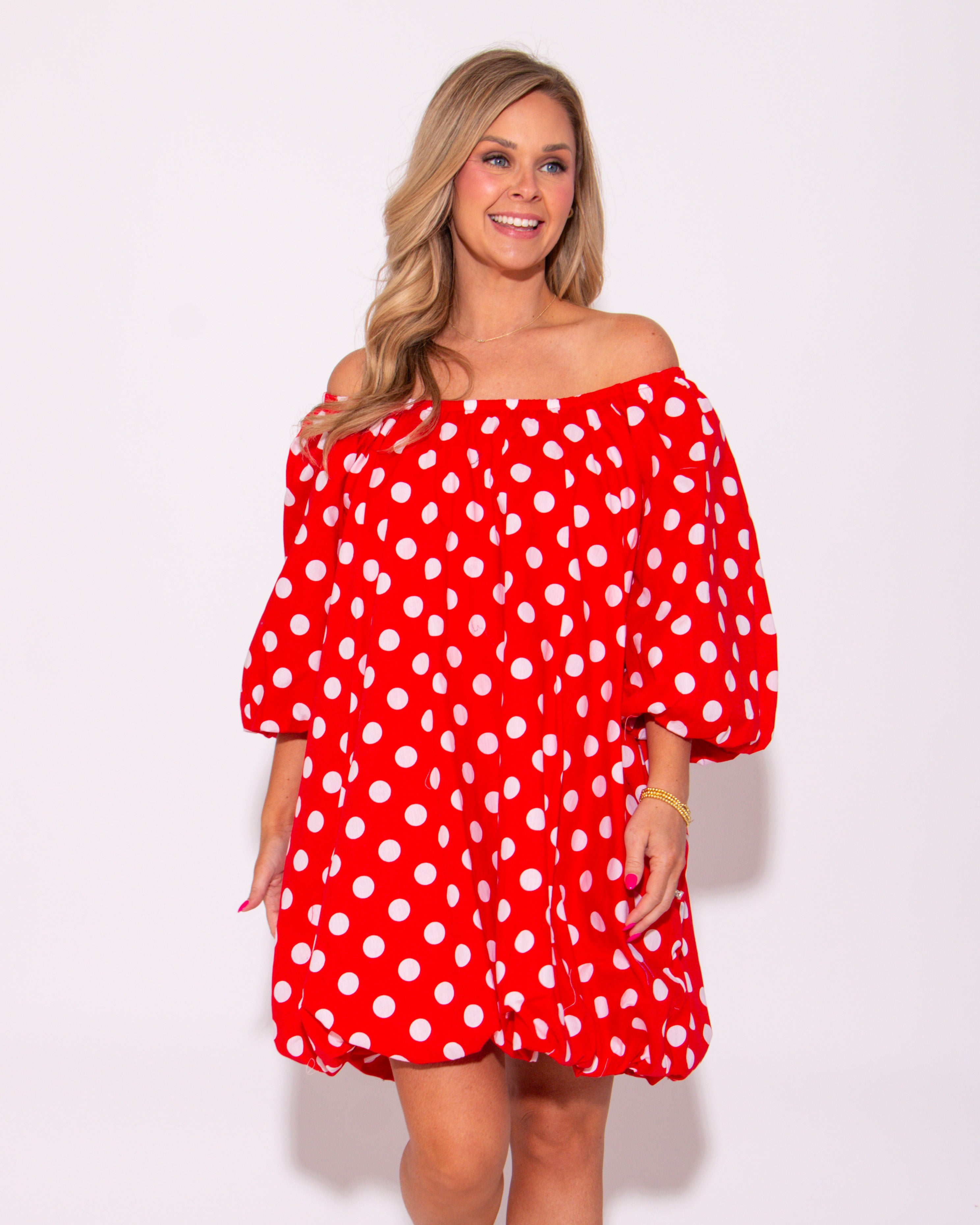Bubble Dot Beauty Red Polka Dot Dress