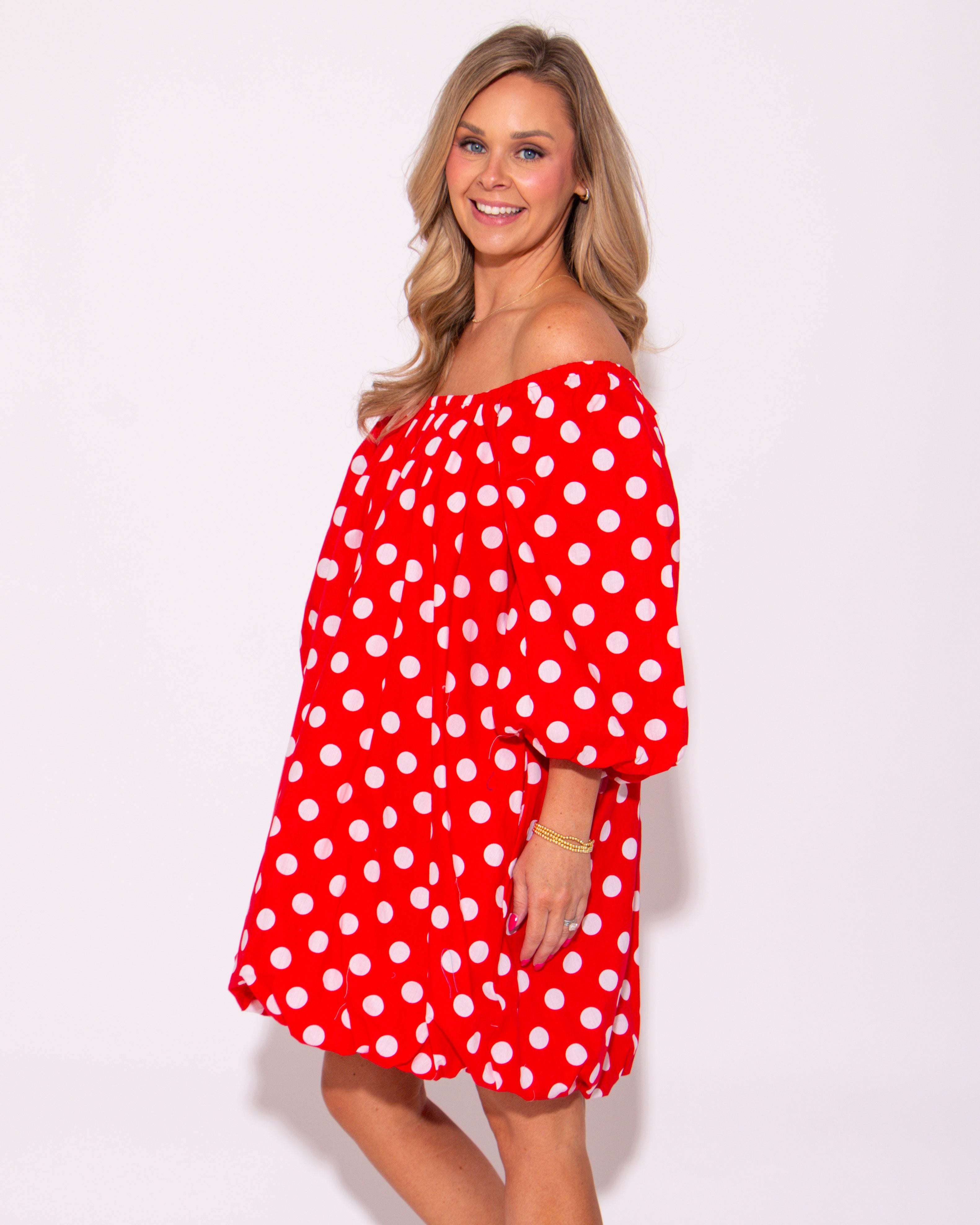Bubble Dot Beauty Red Polka Dot Dress