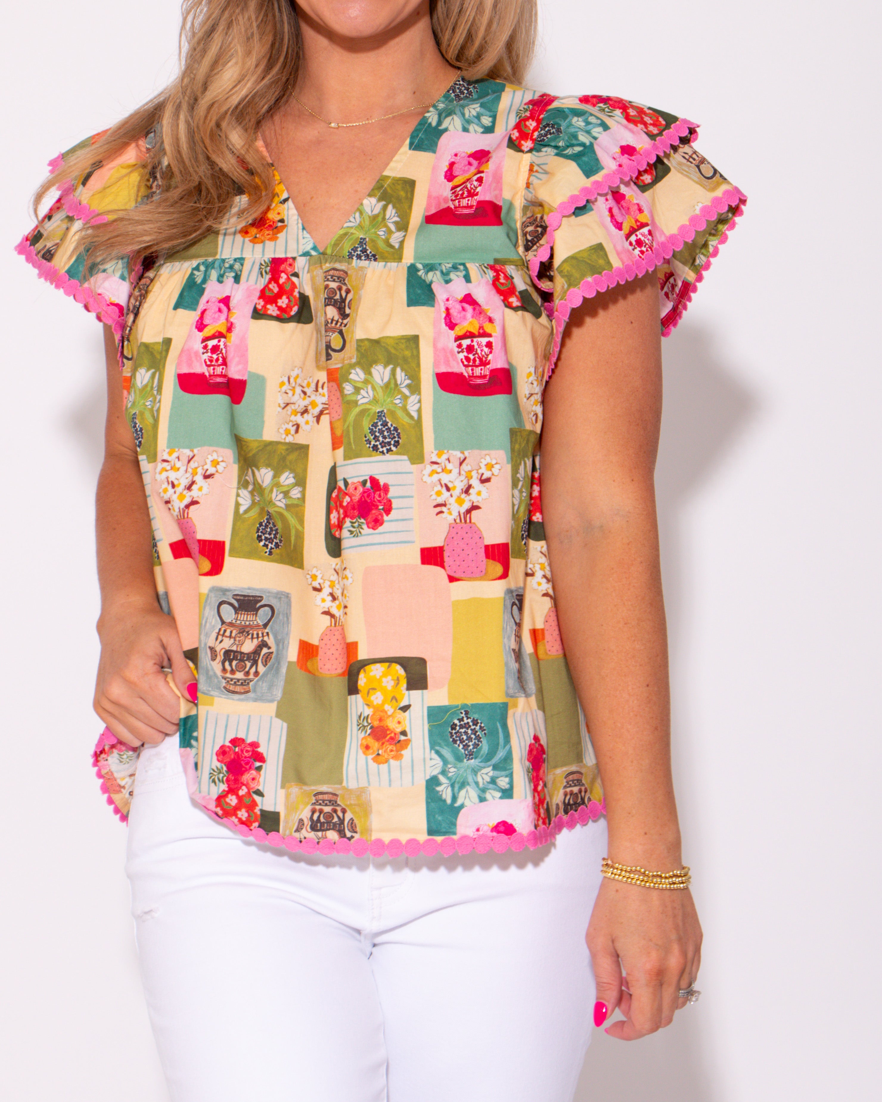 Floral Galore Abstract Top