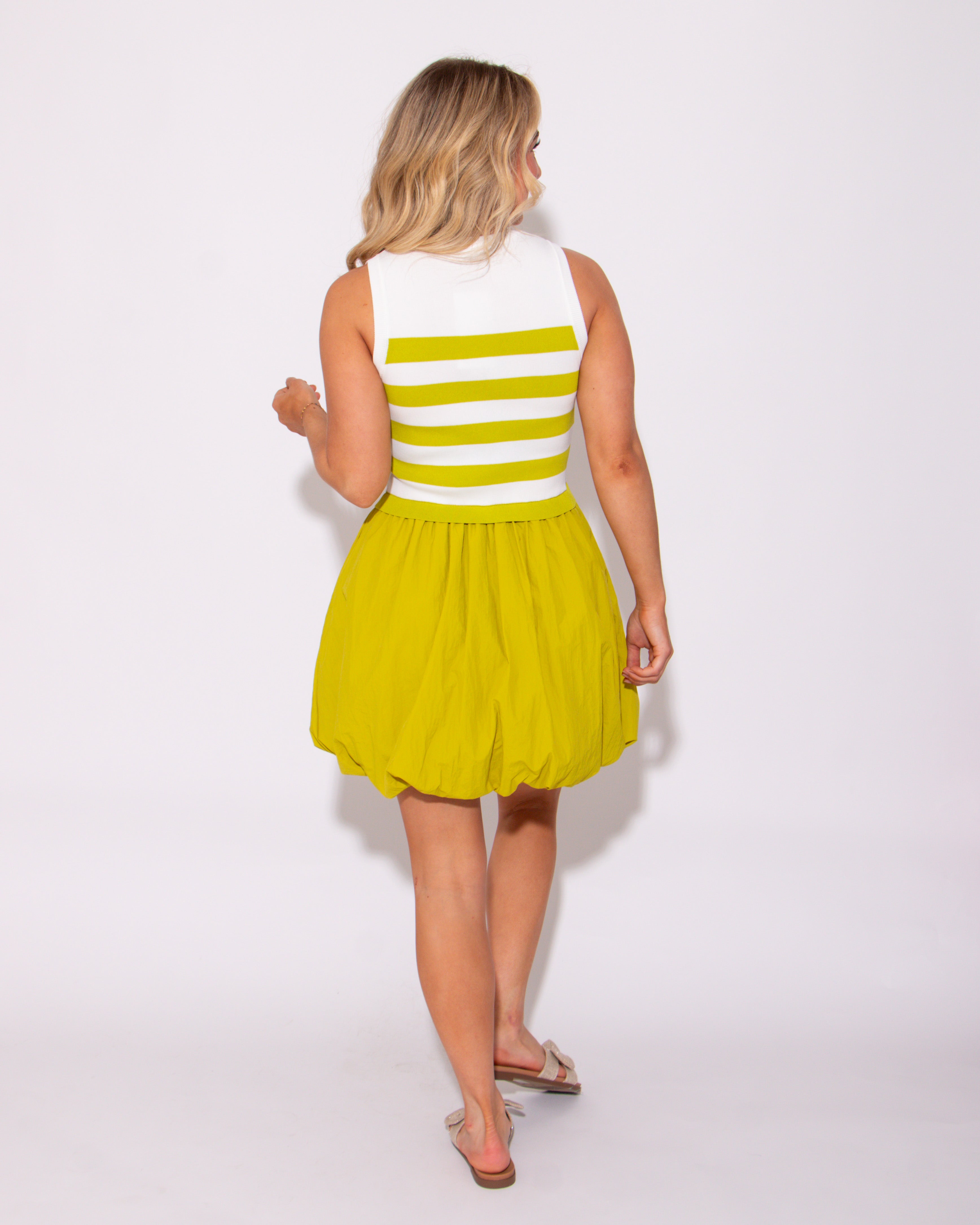 Stripe and Pop Bubble Mini Dress